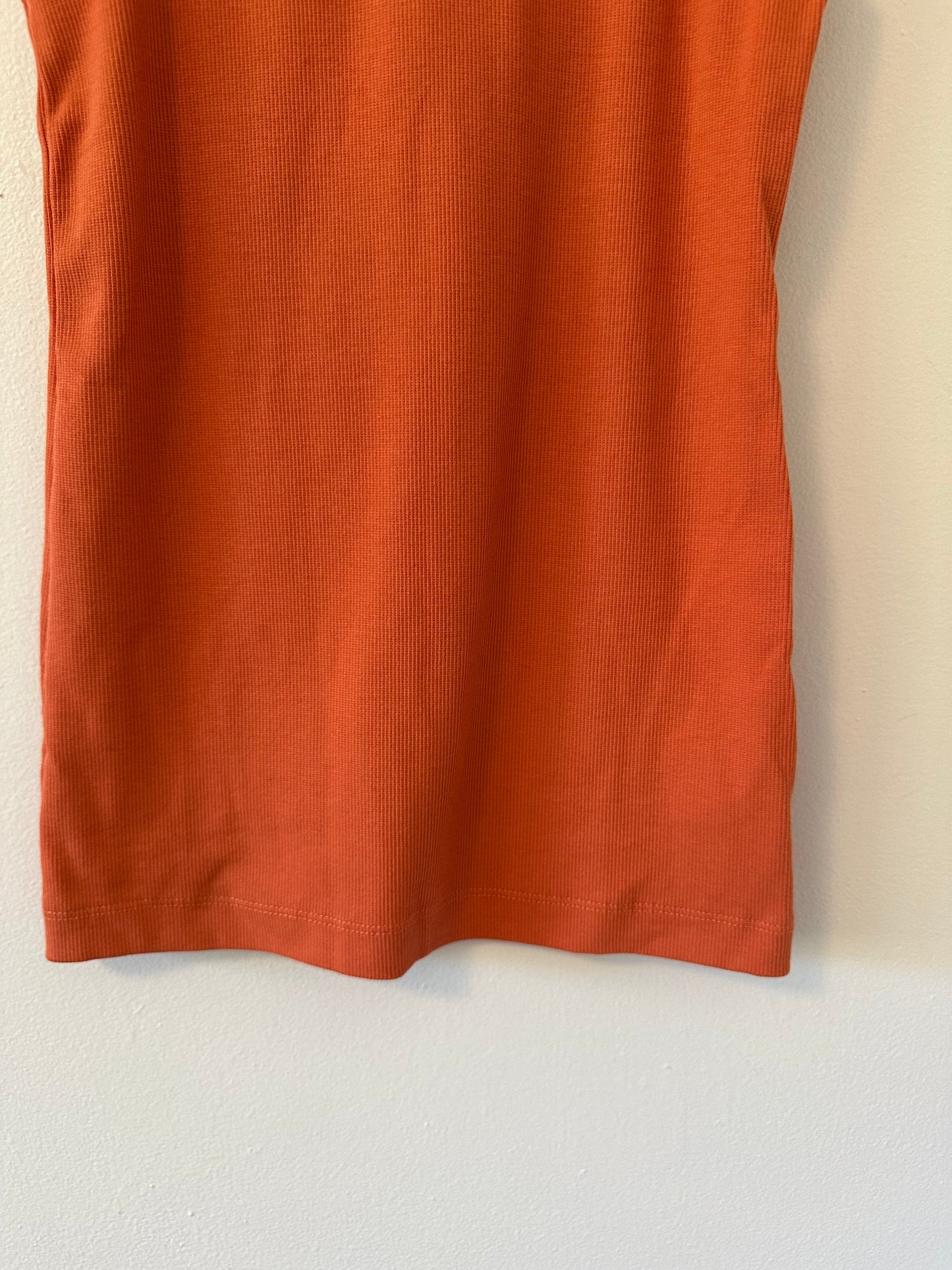 Alex Mill Everyday Ribbed Cotton Stretch Tank Top in Orange | Size Small