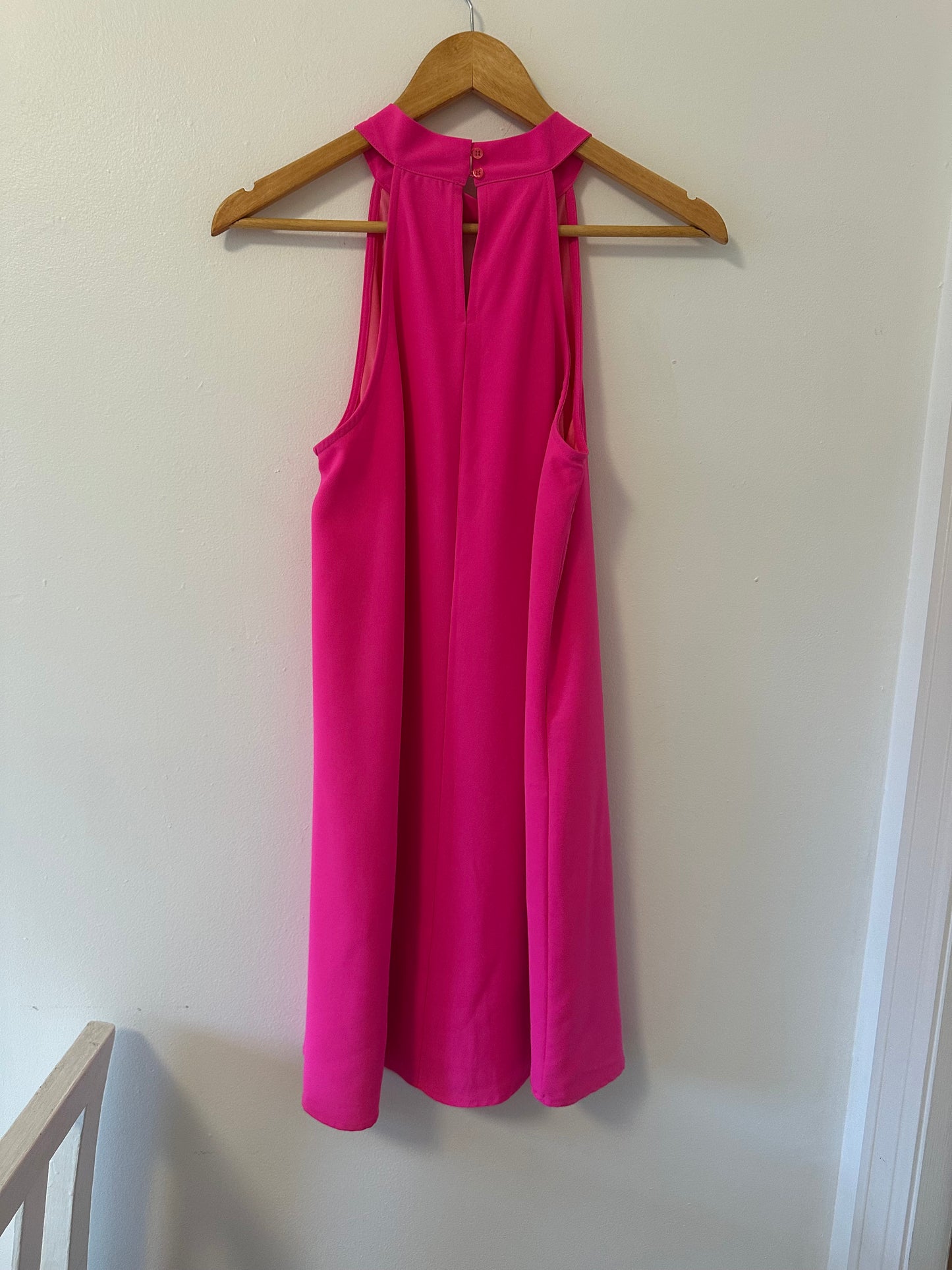 Very J Bright Pink Halter Mini Dress - Size Medium