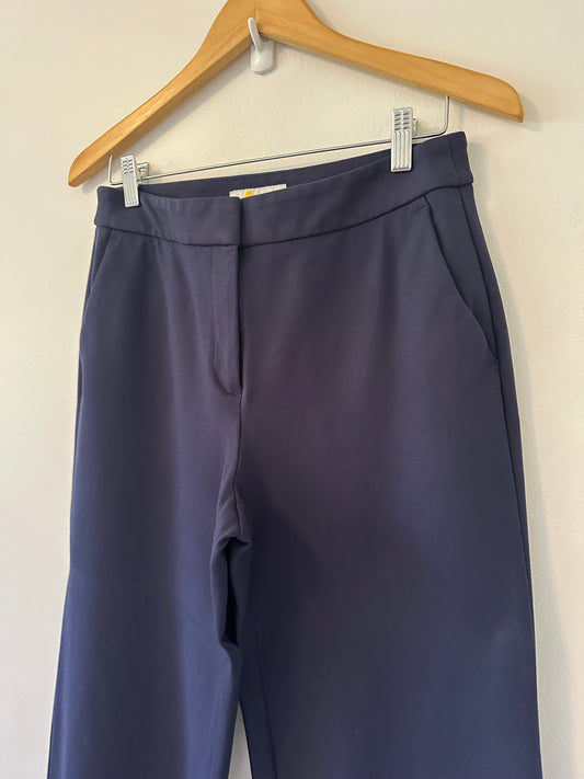 Boden Wide-Leg Ponte Pants in Navy | Size 12P