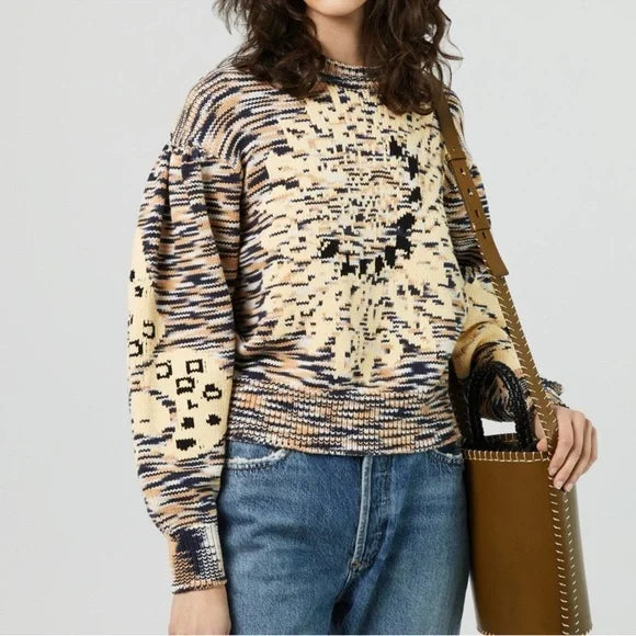 Ulla Johnson Emerson Sunflower Cotton Blend Space Dye Sweater | Size Small