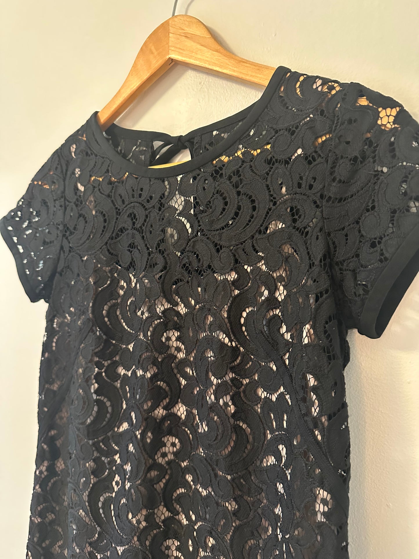 LOFT - Black Lace Mini Dress | Size 2P