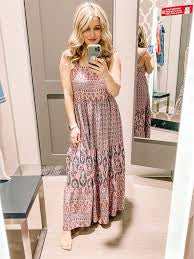 Knox Rose Boho Smocked Maxi Dress in Pink Print | Size Medium