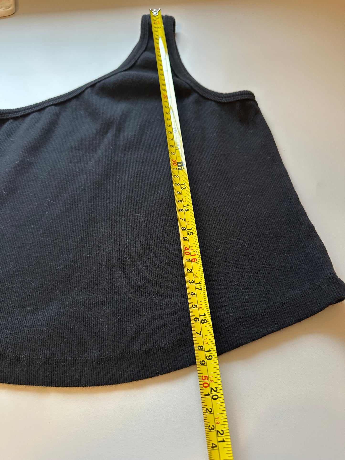 perfectwhitetee Call Me One Shoulder Structured Rib Tank in Black | Size Medium