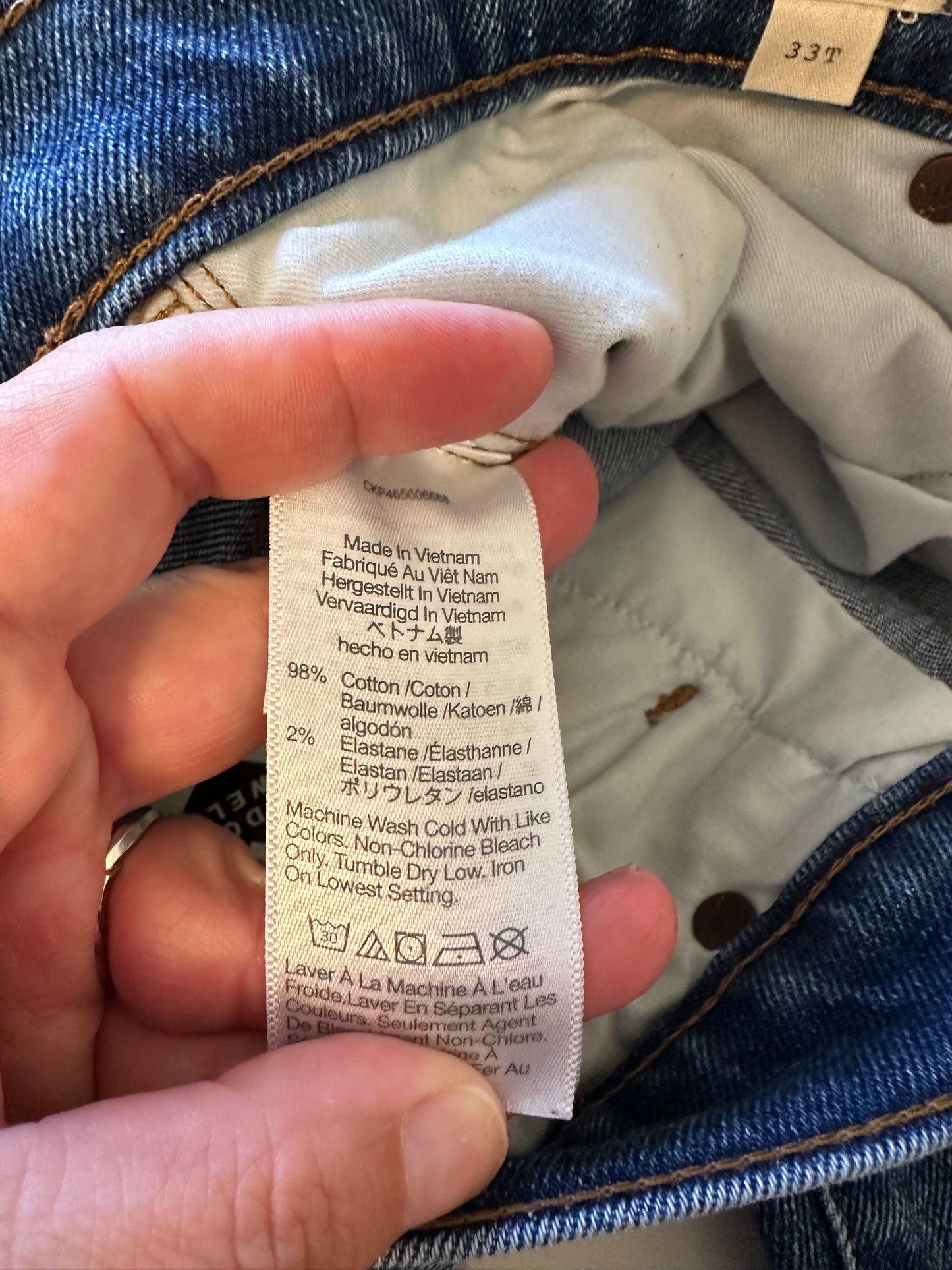 Madewell Women's The Slim High Rise Boy Straight Leg Jeans | Size 33 Tall