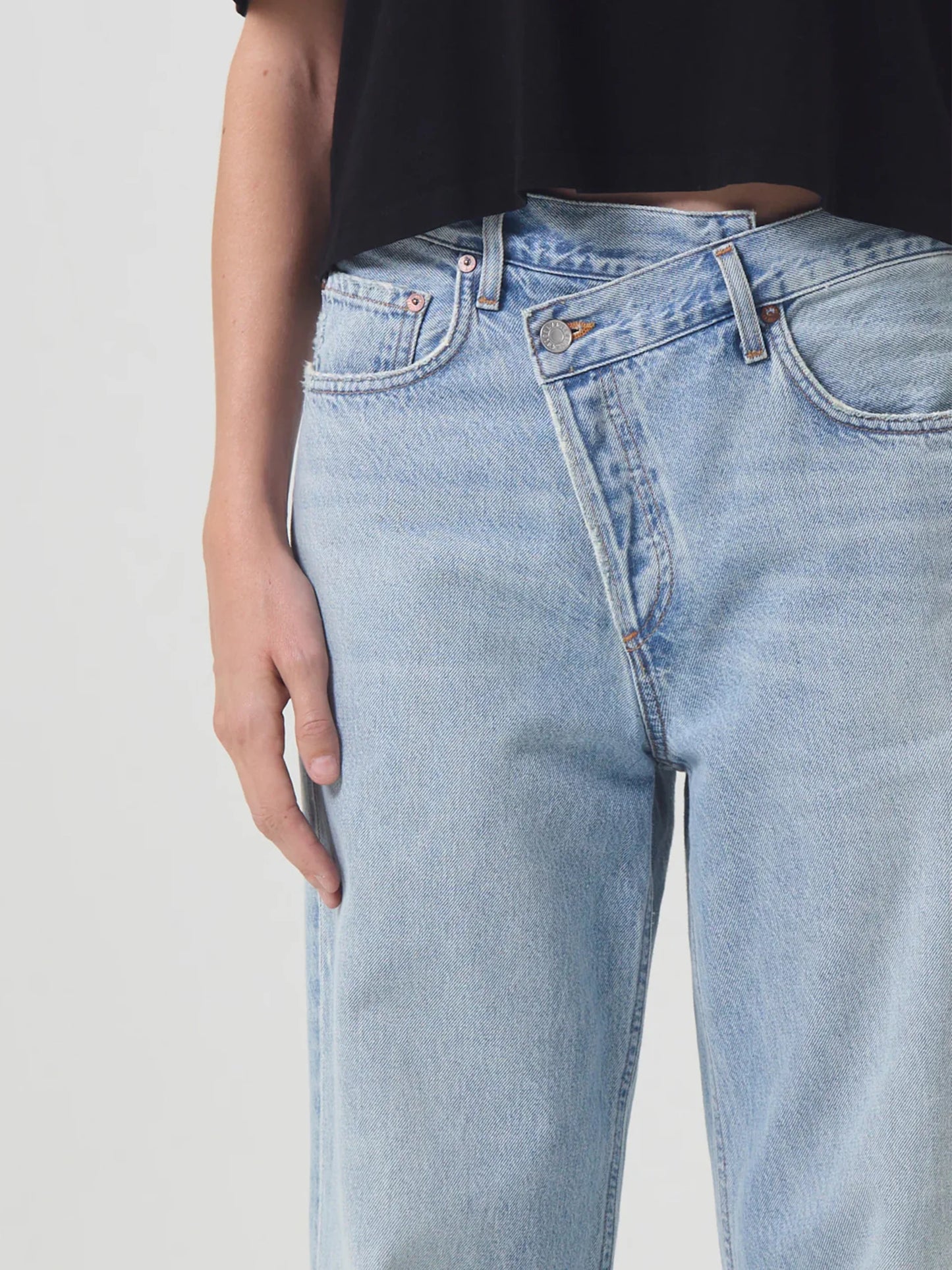 Agolde Light Blue Criss Cross Straight Leg Jeans | Size 23