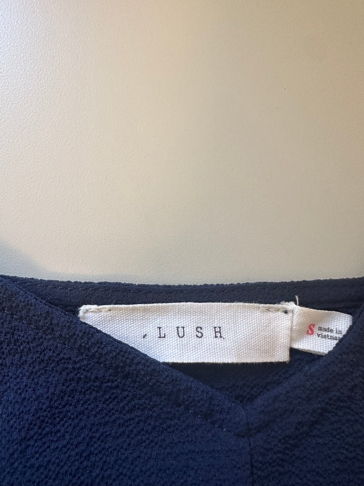 Lush Navy Blue Spaghetti Strap Camisole with Knot Detail | Size Small