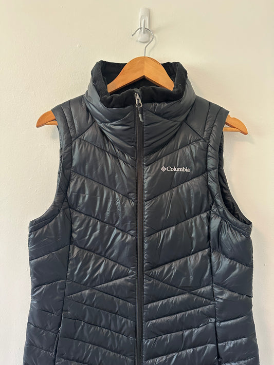 Columbia Women's Heavenly Long Black Down Vest - Size Medium