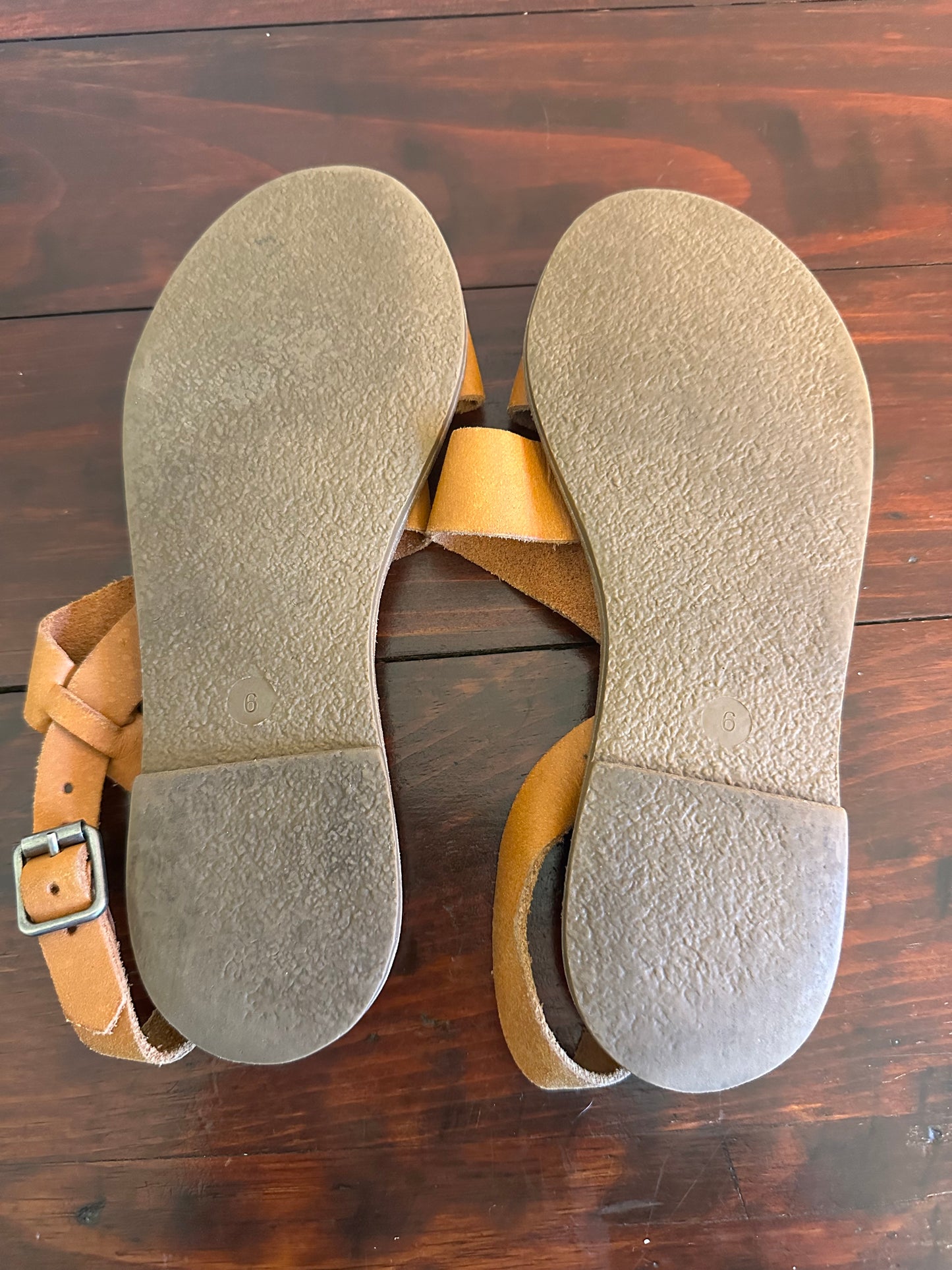 Madewell Tan Leather Strappy Sandals - Size 6