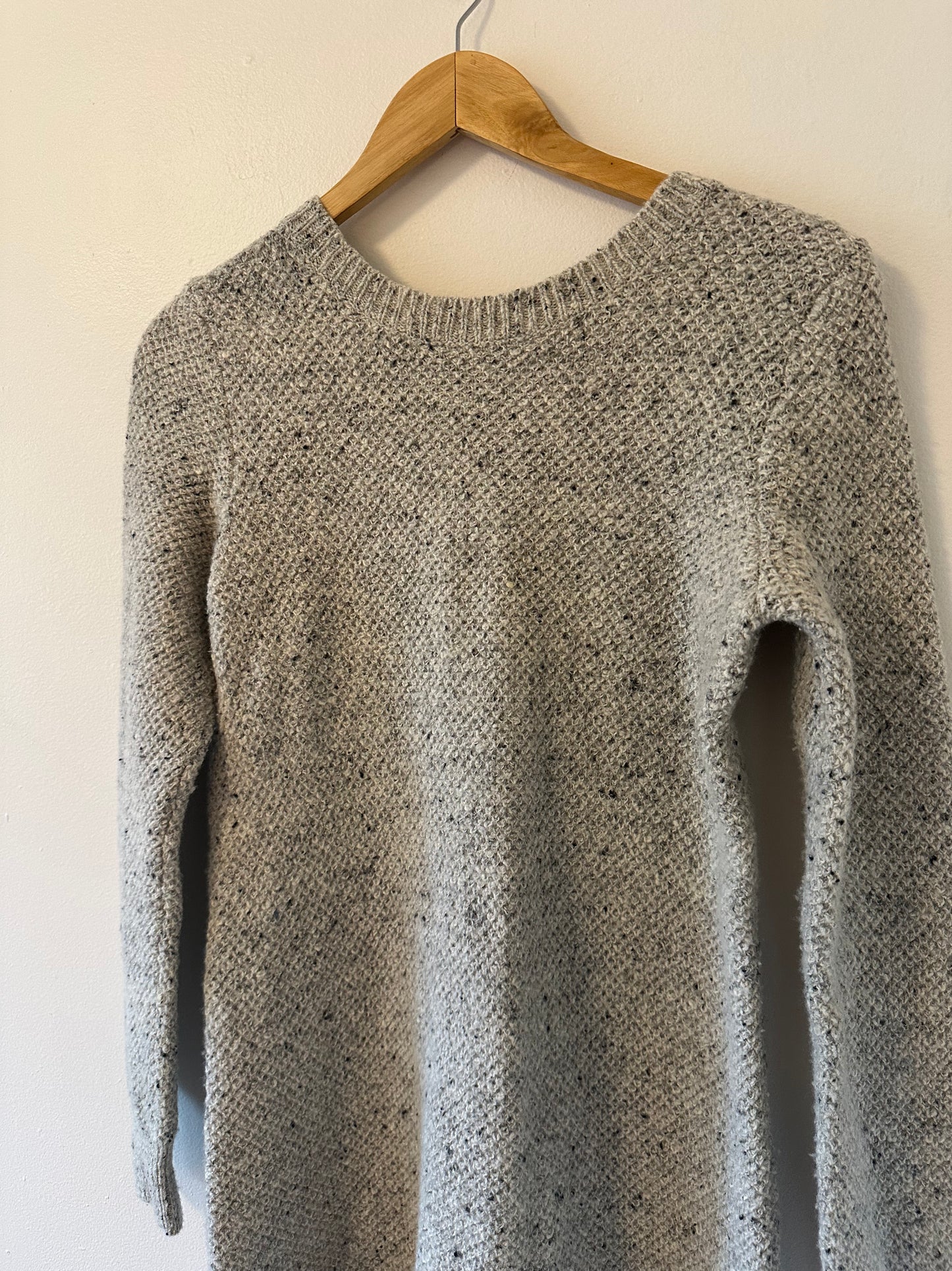 Madewell Gray Knit Long Sleeve Button Back Sweater Dress | Size Small