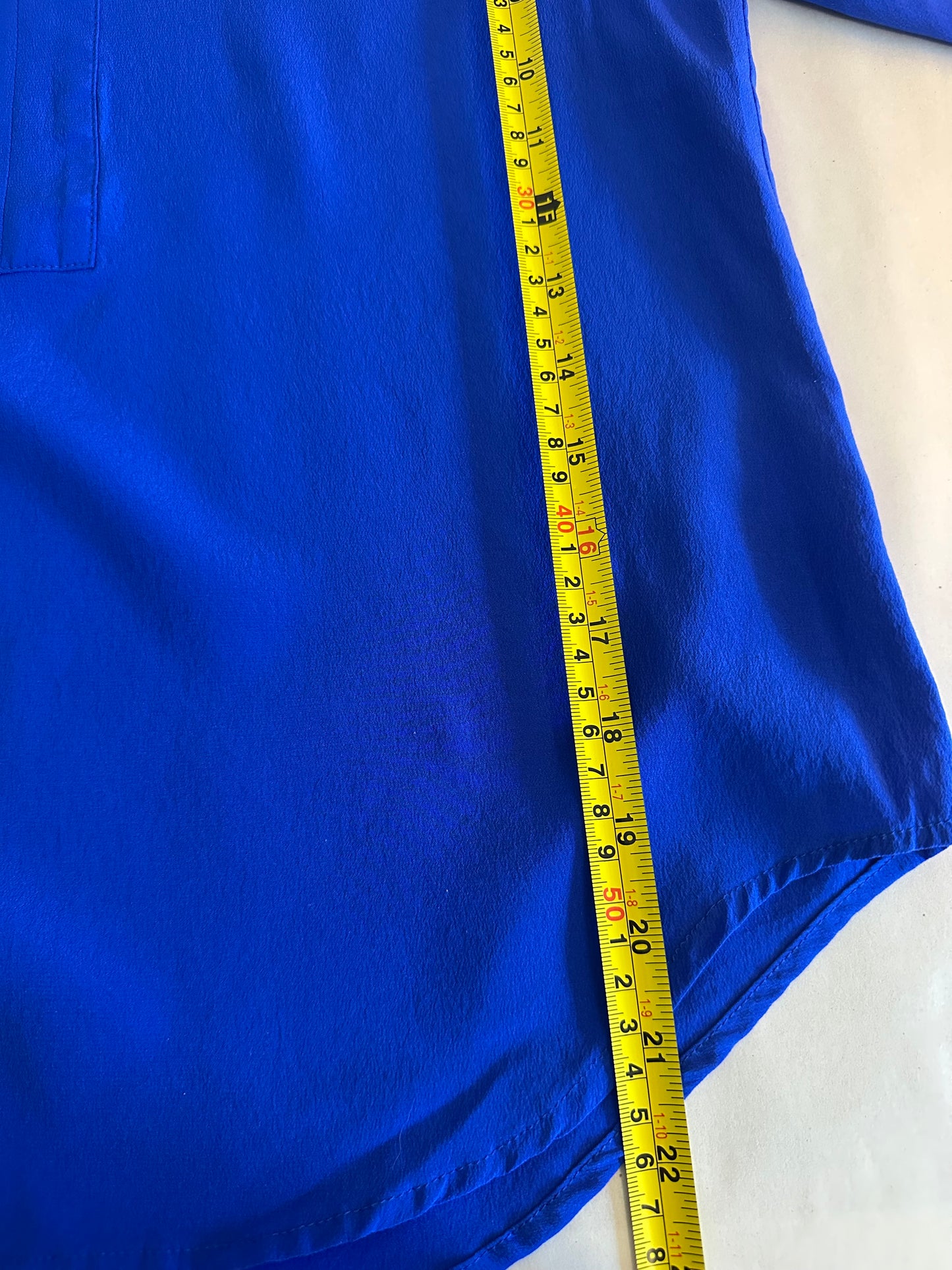 Ellie Kai Notch Neck Blue Silk Blouse - Size 2