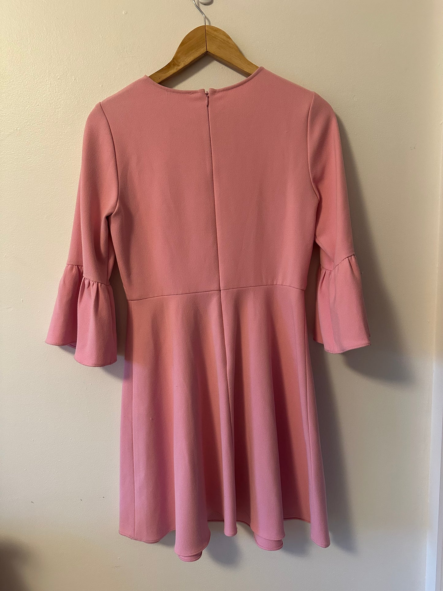 NWT Shoshanna Burbank Bell Sleeve Fit and Flare Bubblegum Pink Dress