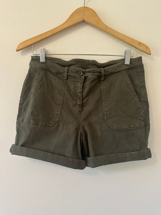 Boden Olive Green Cuffed Women's Shorts - Size US 8