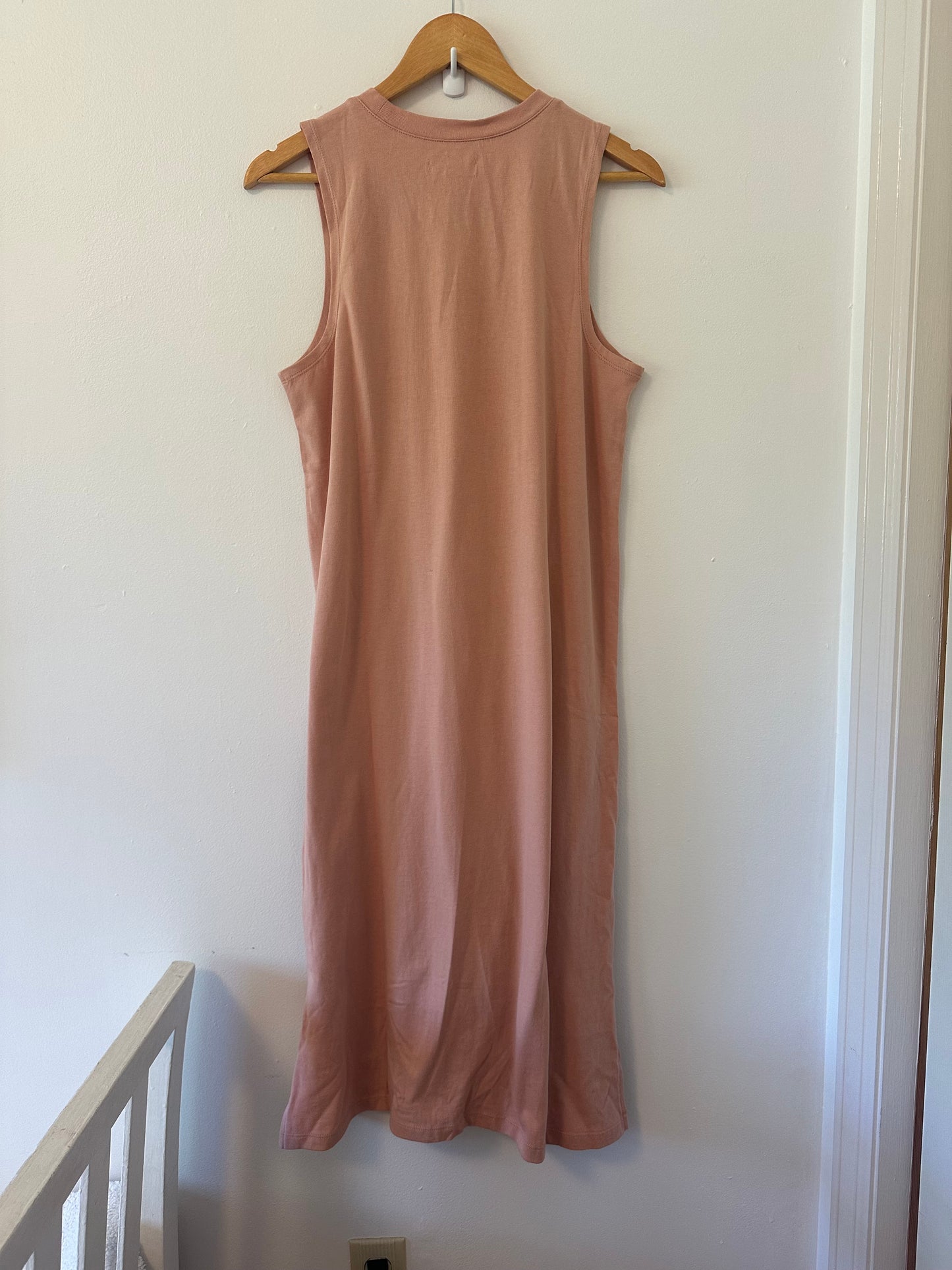Madewell Crewneck Tank Cotton Midi Dress in Antique Coral Brown Size Medium