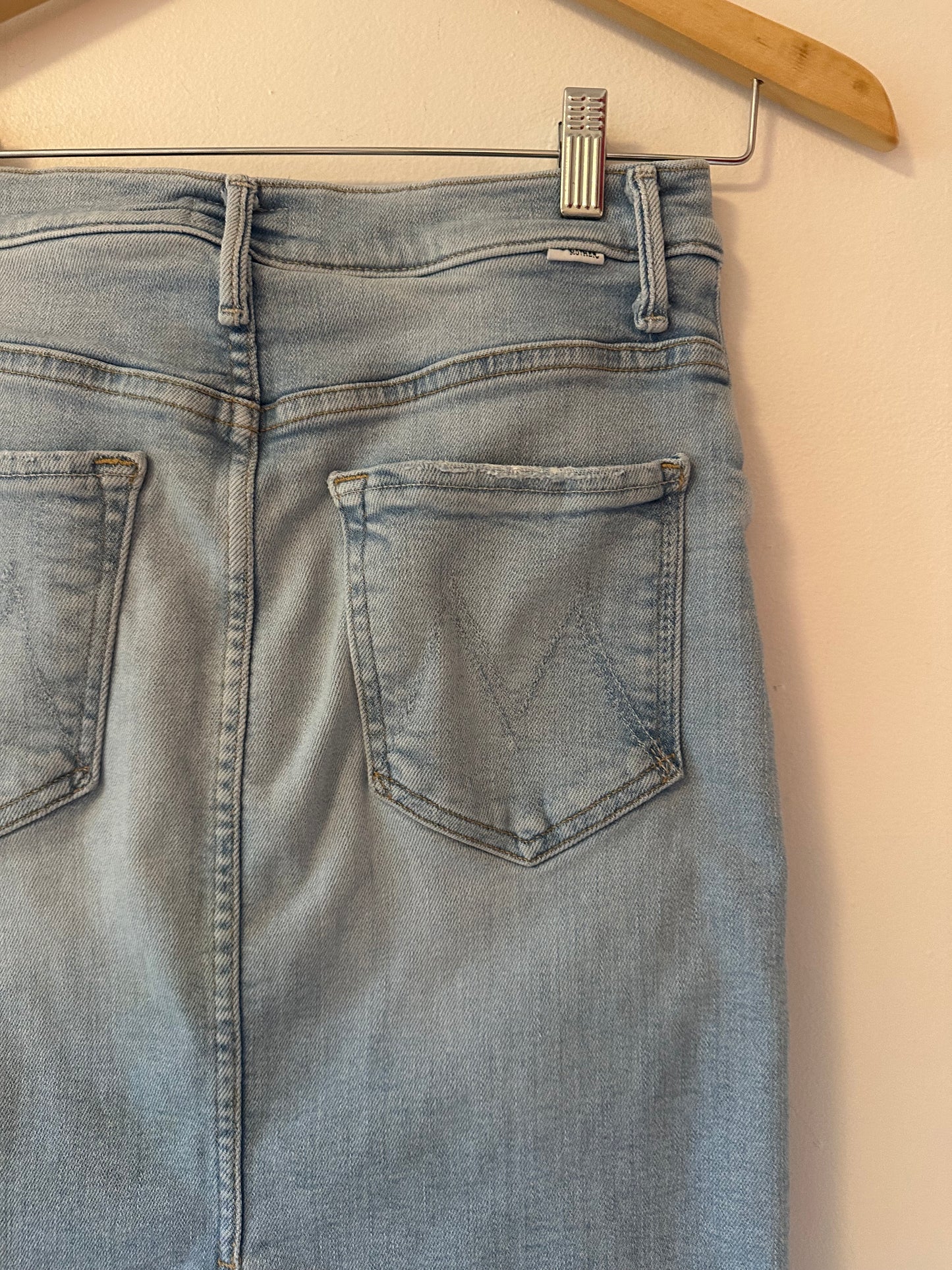MOTHER The Pencil Pusher Stretch Denim Skirt in Limited Edition | Size 26