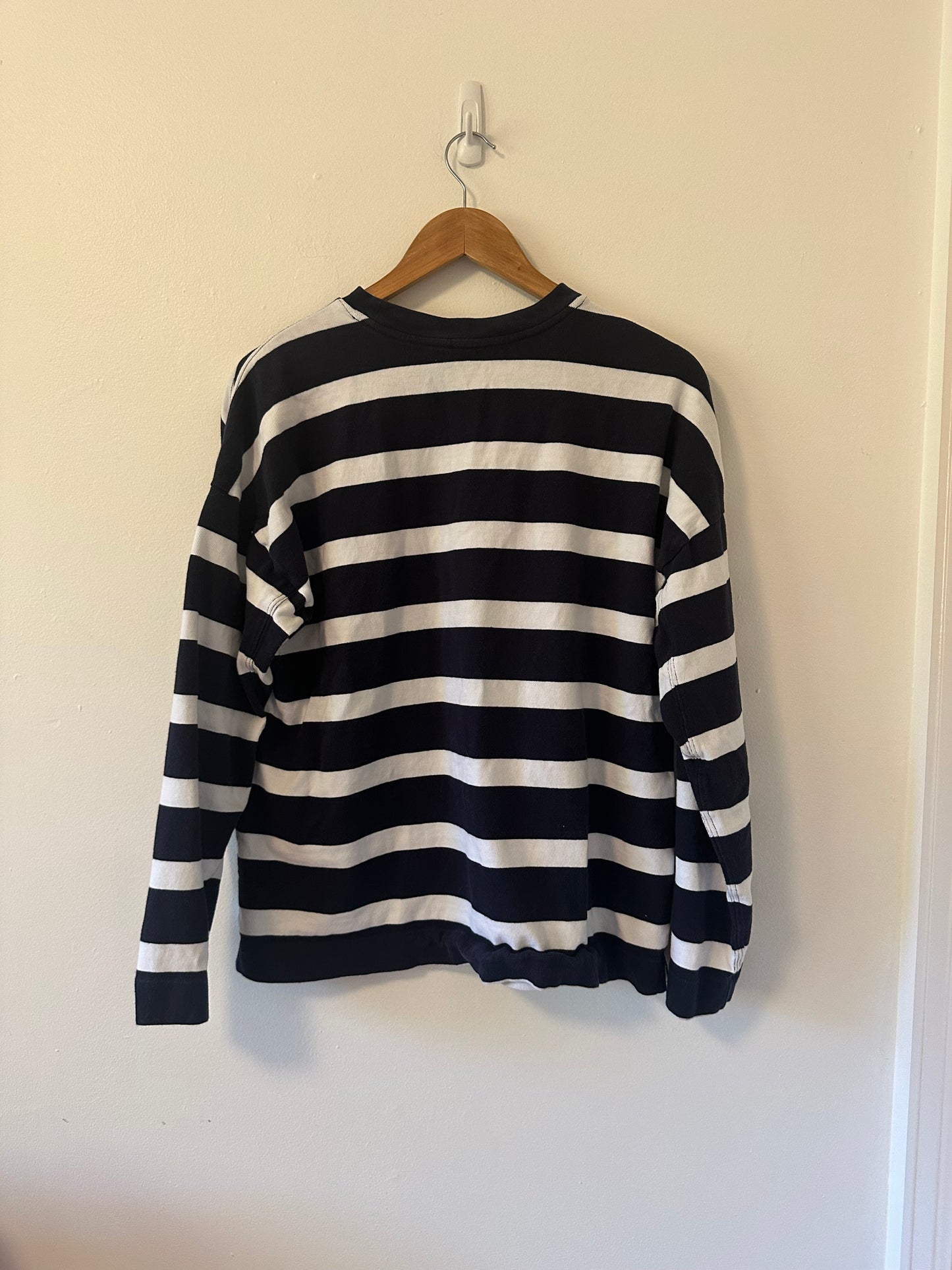 AYR The Early Mornings Navy and White Striped Tee | Size Medium