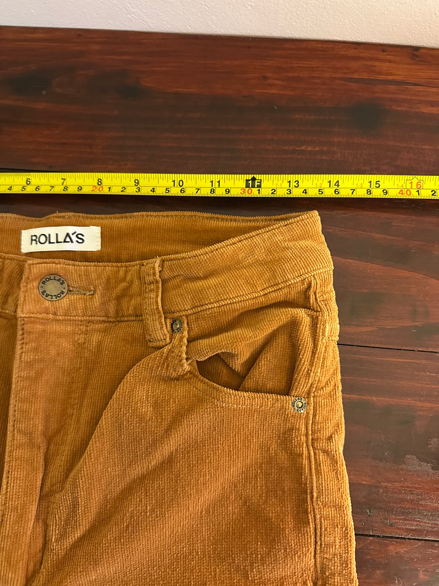 Rolla's Eastcoast High Rise Flare - Tan Corduroy - Size 28