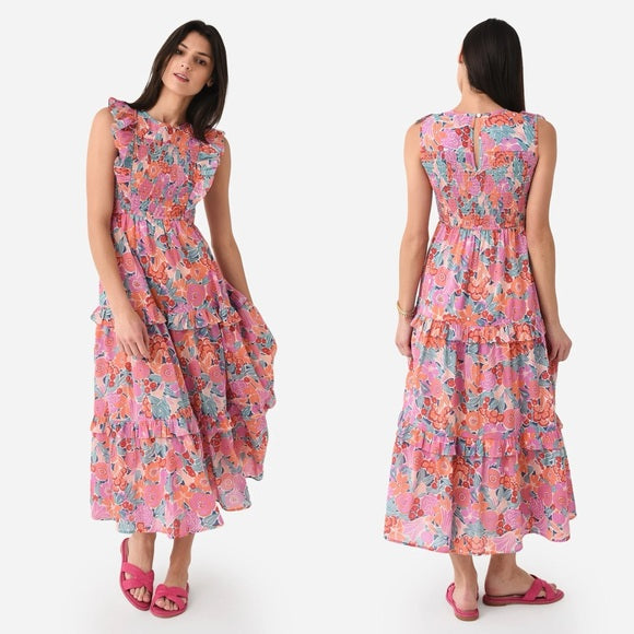 Banjanan Iris Midi Dress in Bloomsberry Dawn - Size XS