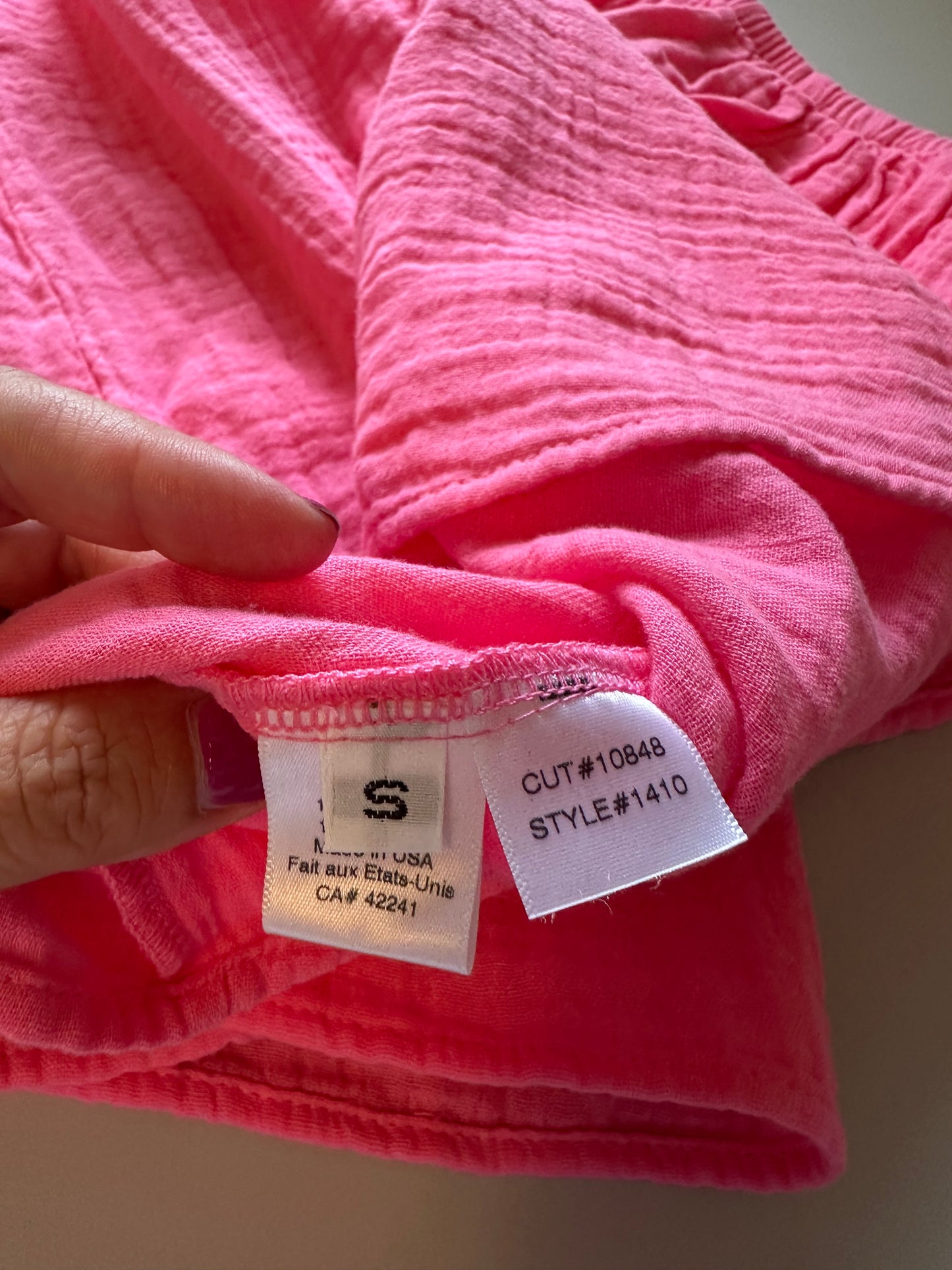 Stark X - Pink One-Shoulder Ruffle Gauze Cotton Blouse | Size Small