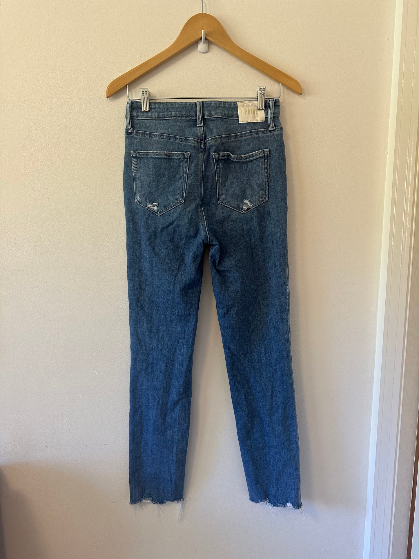 PAIGE Raw Hem Gemma Skinny Ankle Jeans | Size 27