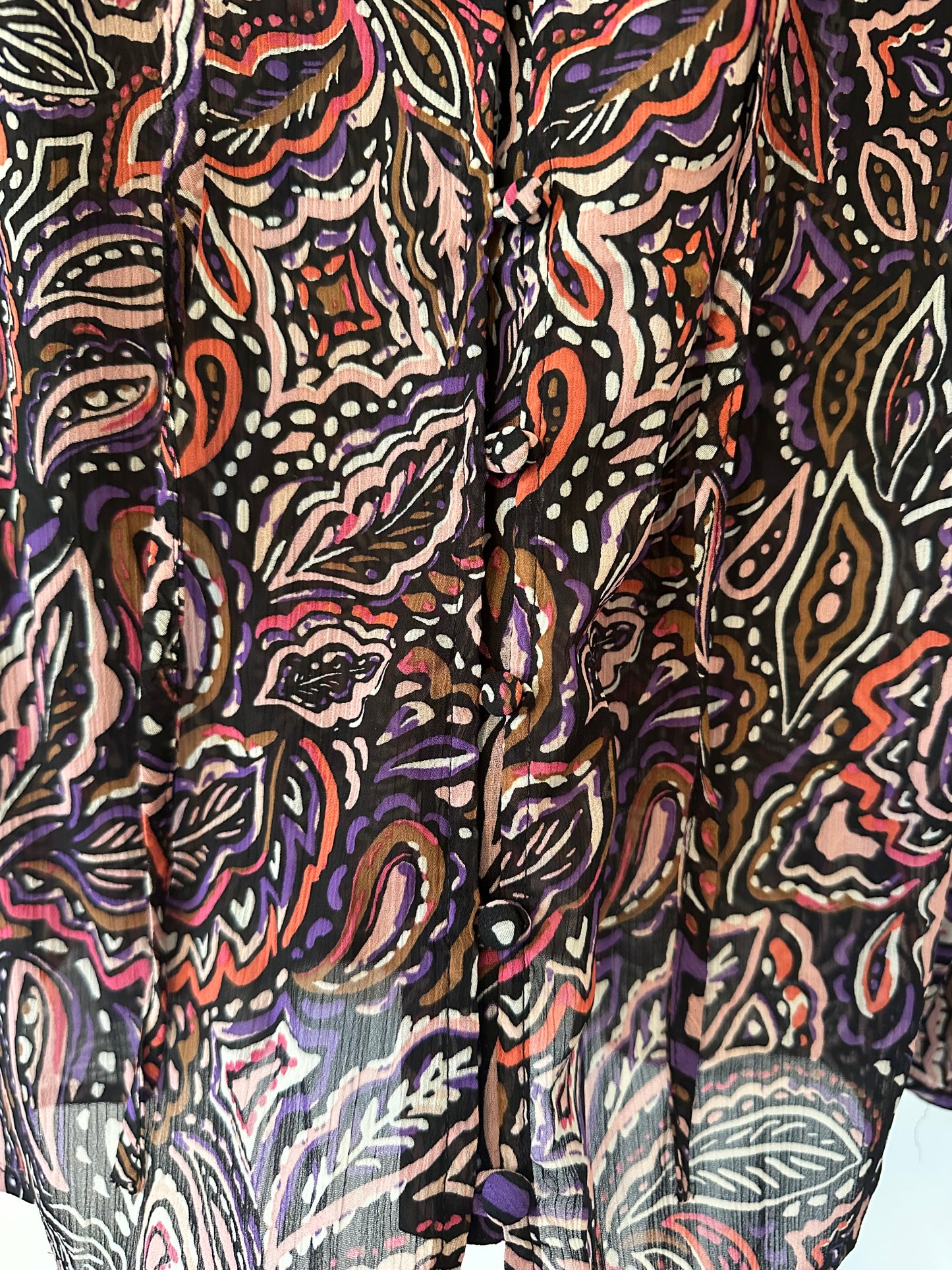 Sanctuary Paisley Print Smock Neck Top in Purple Pattern - Size XS