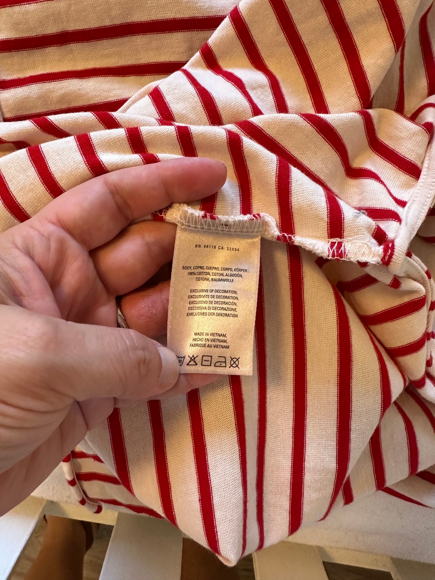 Maeve Striped Red and White Sleeveless Dress Size Medium