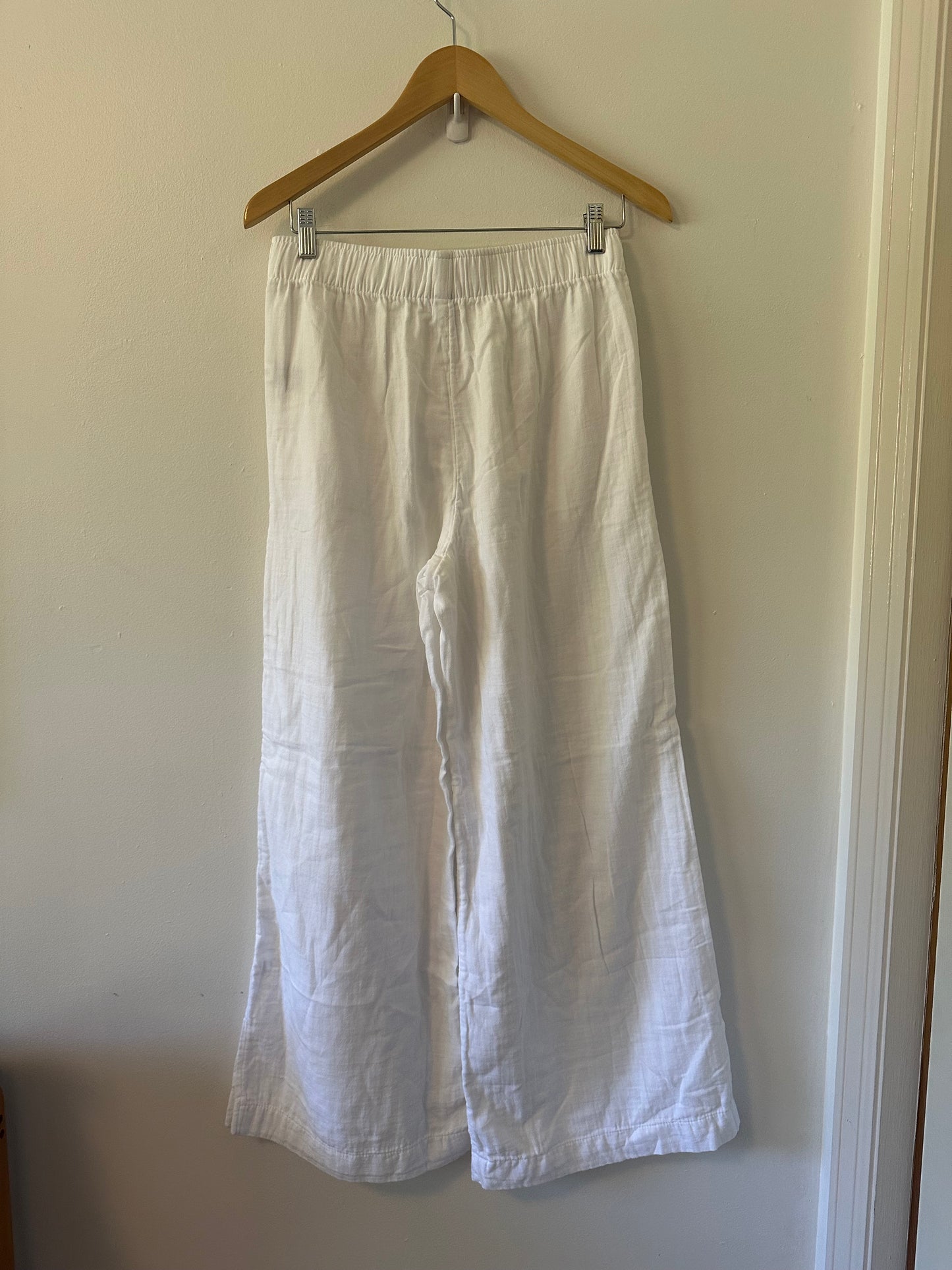 NWT Old Navy Cotton White Wide Leg Elastic Waist Pants | Size Small