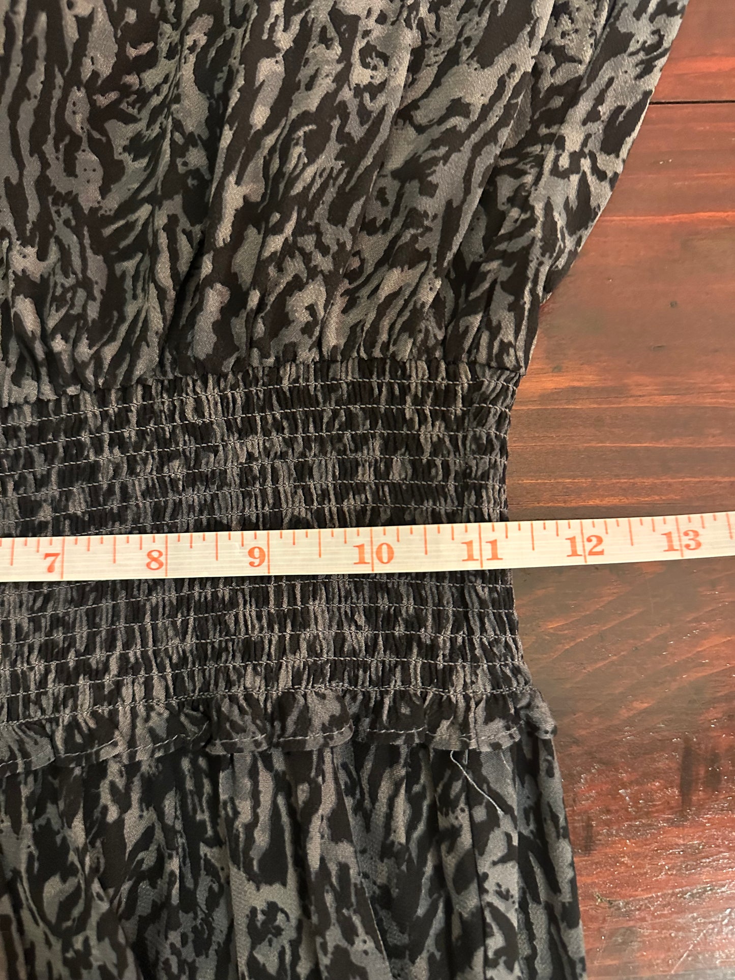 NWT Rails Zana Smocked Blouson Mini Dress in Abstract Animal Size Small