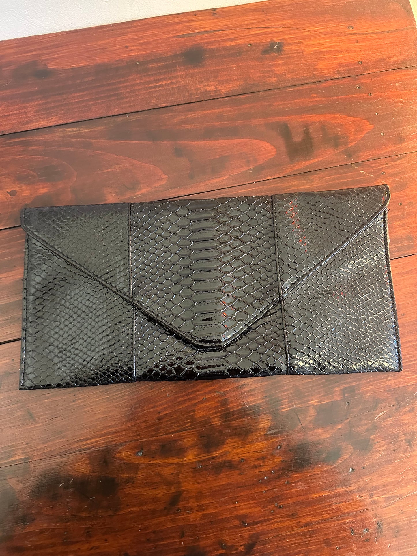 Urban Expressions Black Snakeskin Clutch