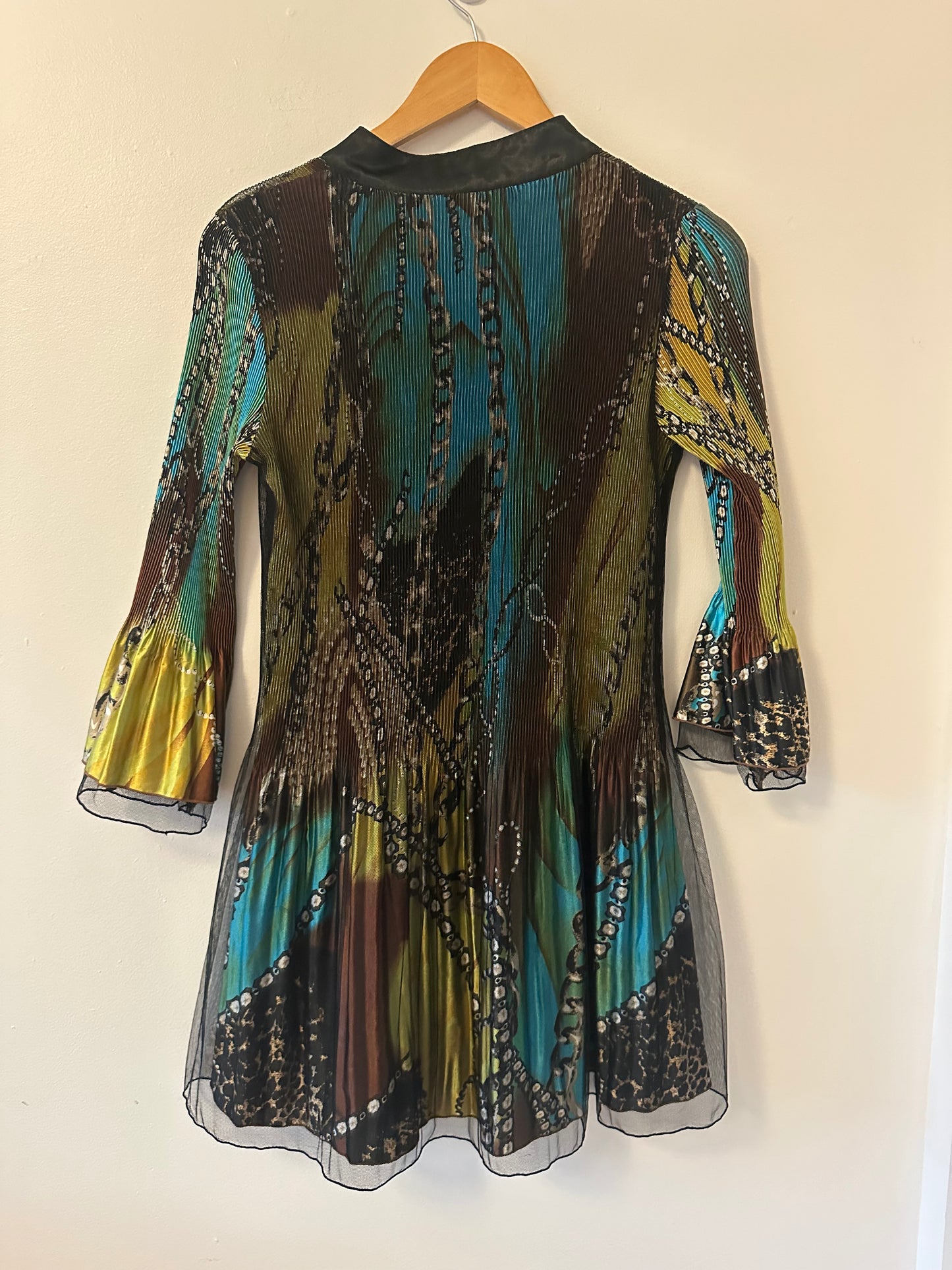 Lindi - Multicolor Button-Down Crinkle Tunic | Size Small