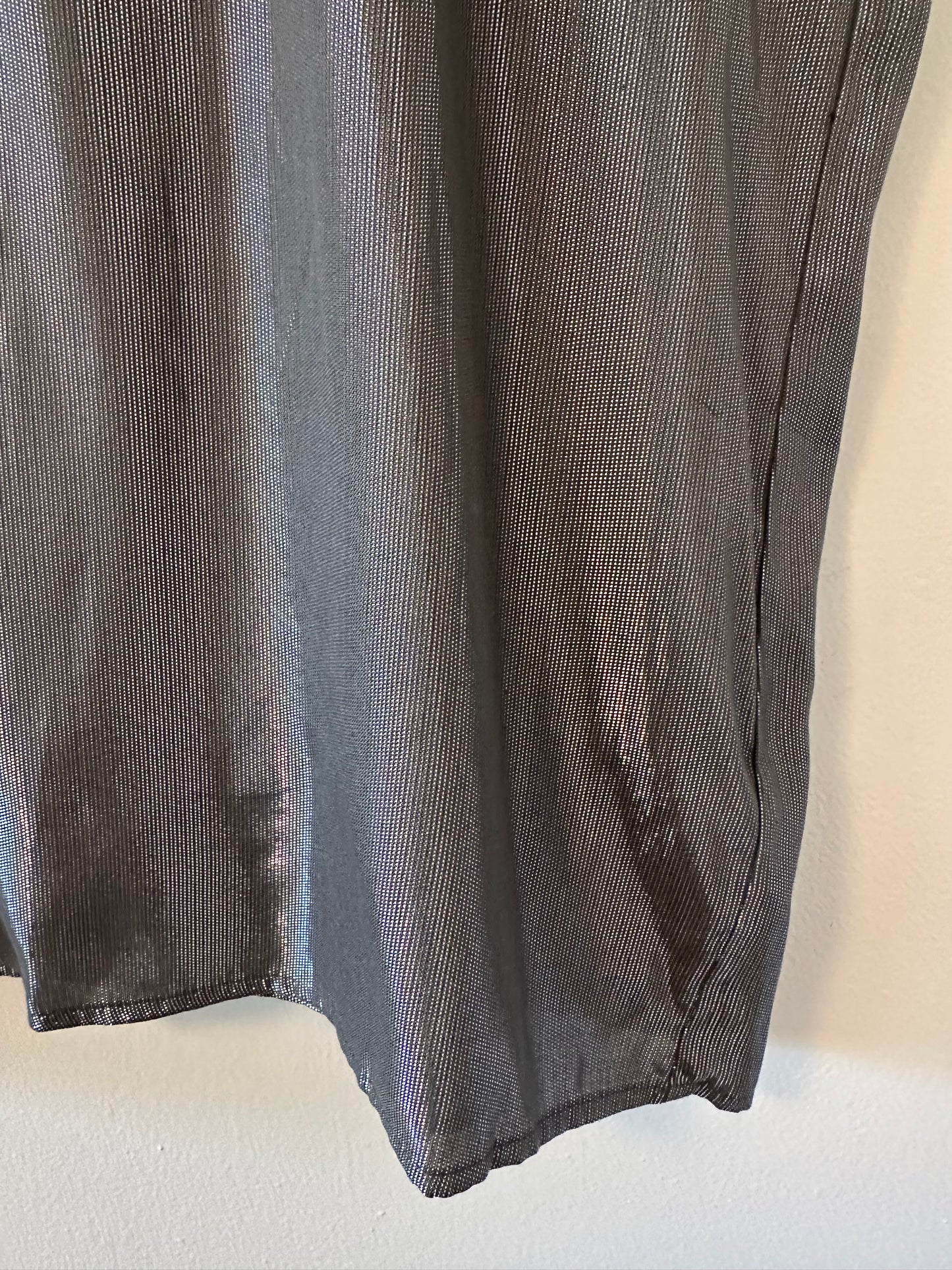 Velvet by Graham & Spencer Agatha Lurex Metallic Gray Blouse - Size XS