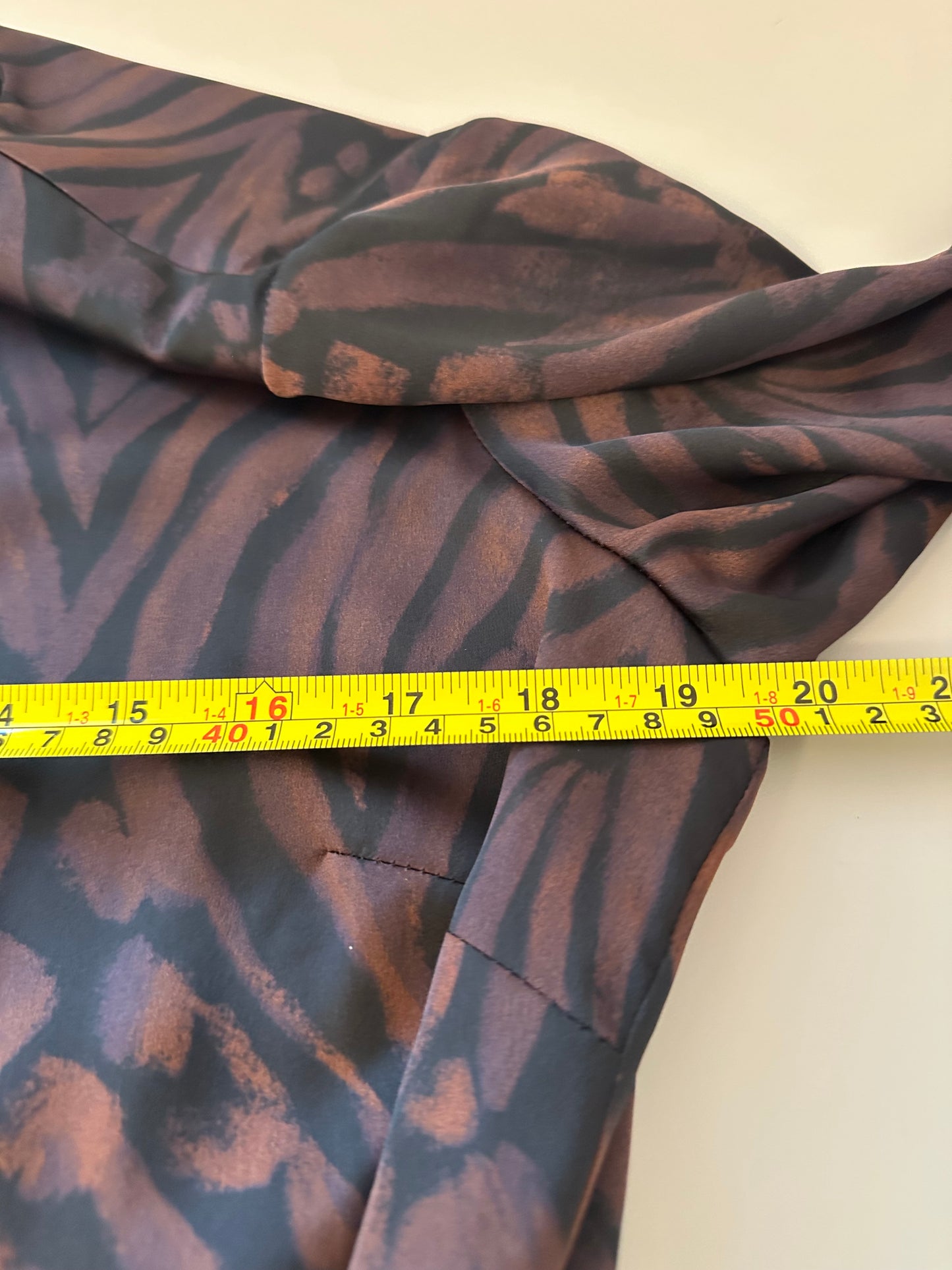 Solar Black and Brown Patterned Dress | Size EU 42