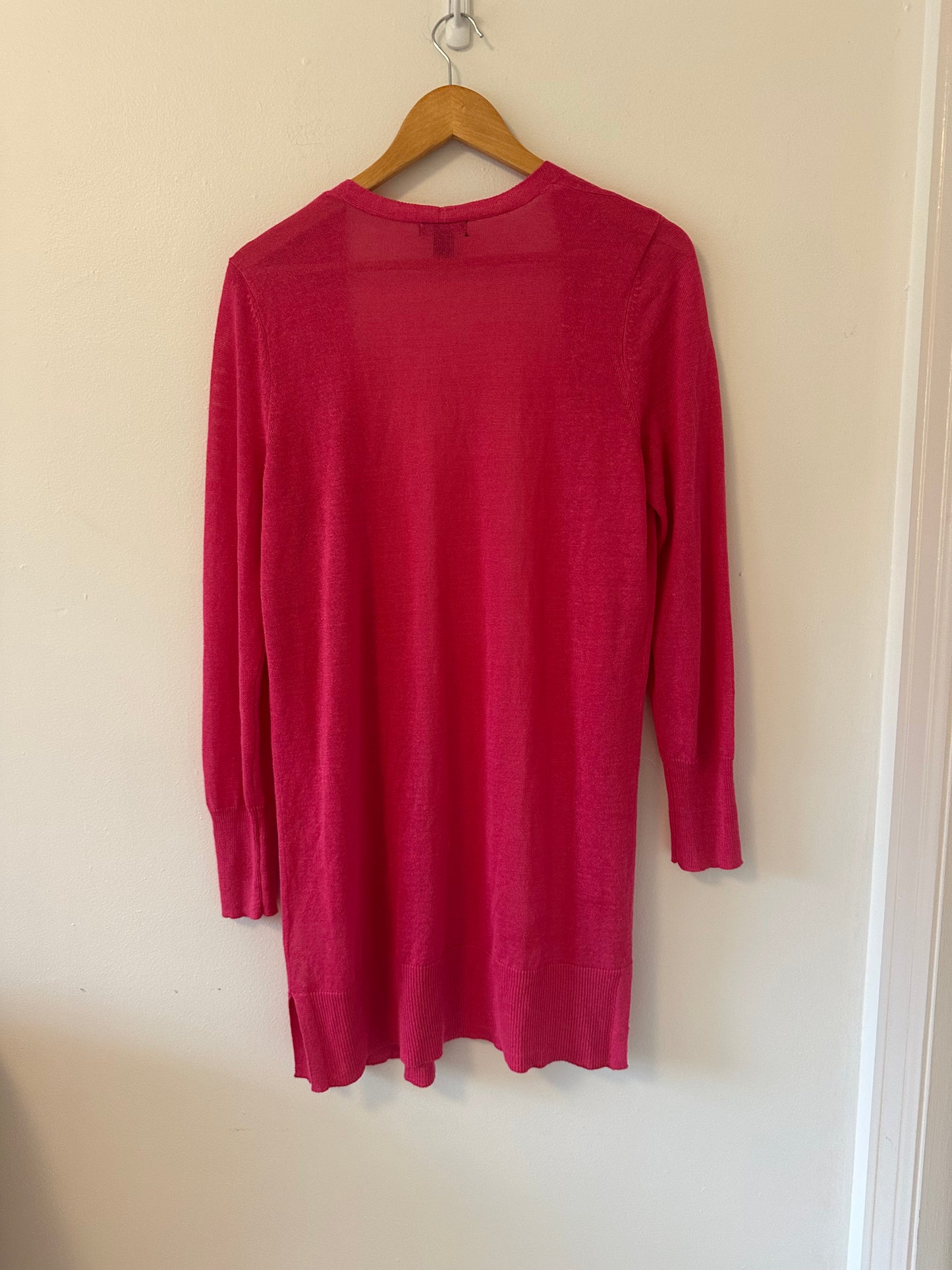 Halogen Lightweight Open Front Tunic Length Cardigan | Size Medium