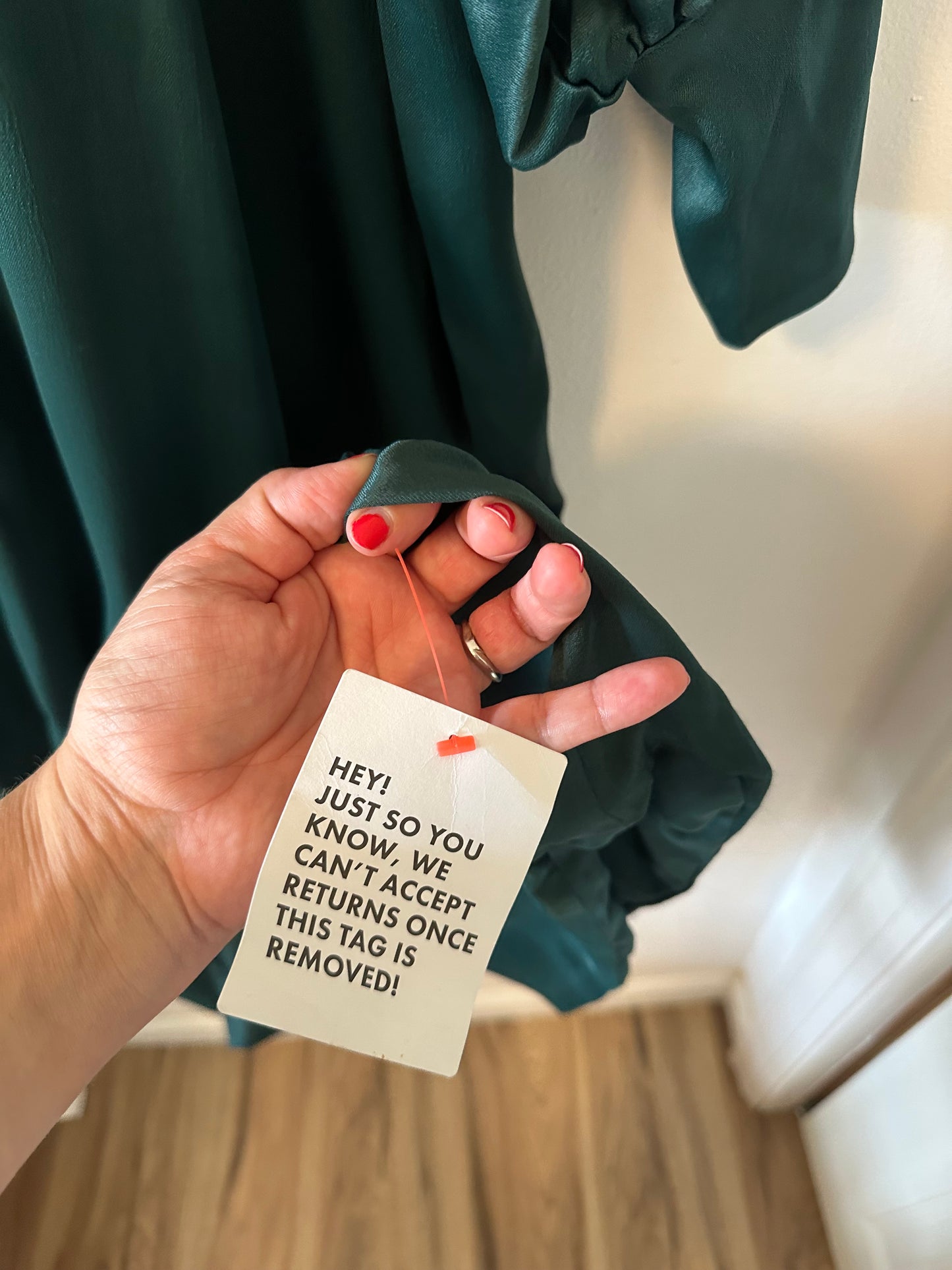 ASOS EDITION Satin Belted Dress with Floral Embroidery in Green - Size 6