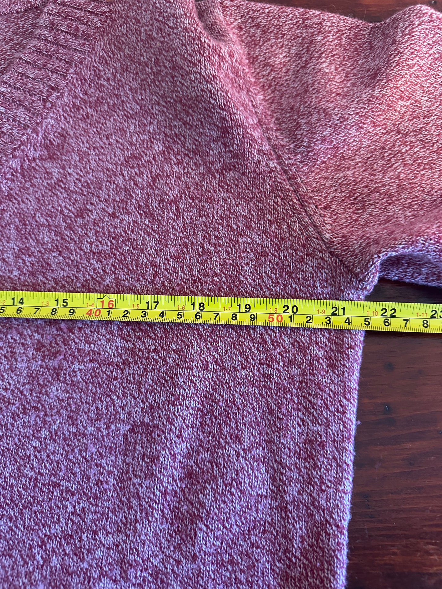 Athleta Vital V-Neck Tunic Sweater in Marled Red - Size Medium