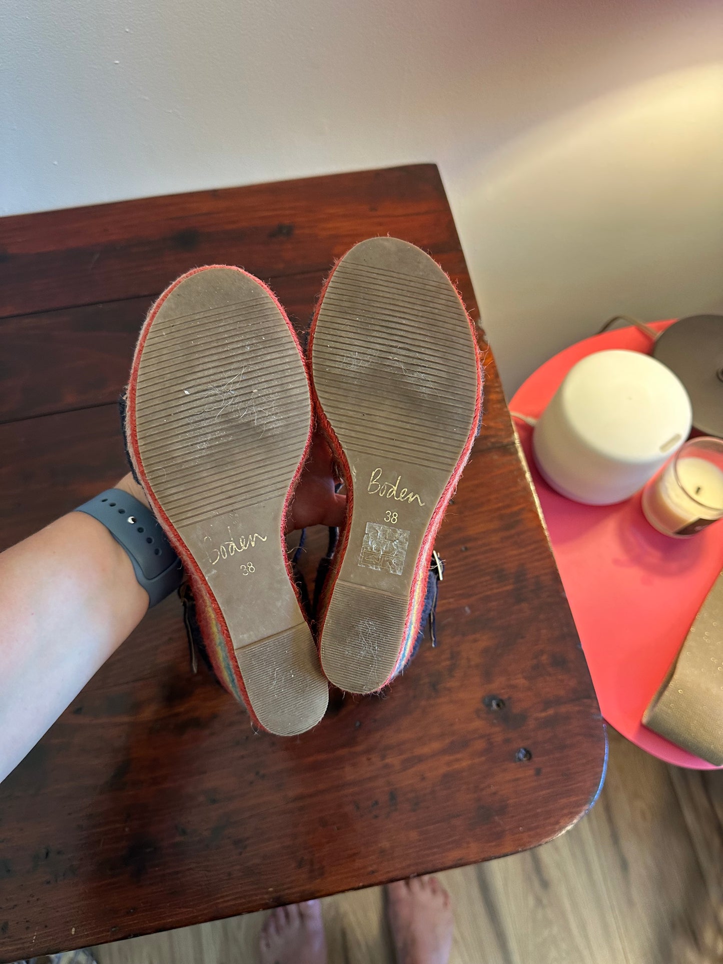 Boden Lily Espadrille Wedge Sandals Size 38