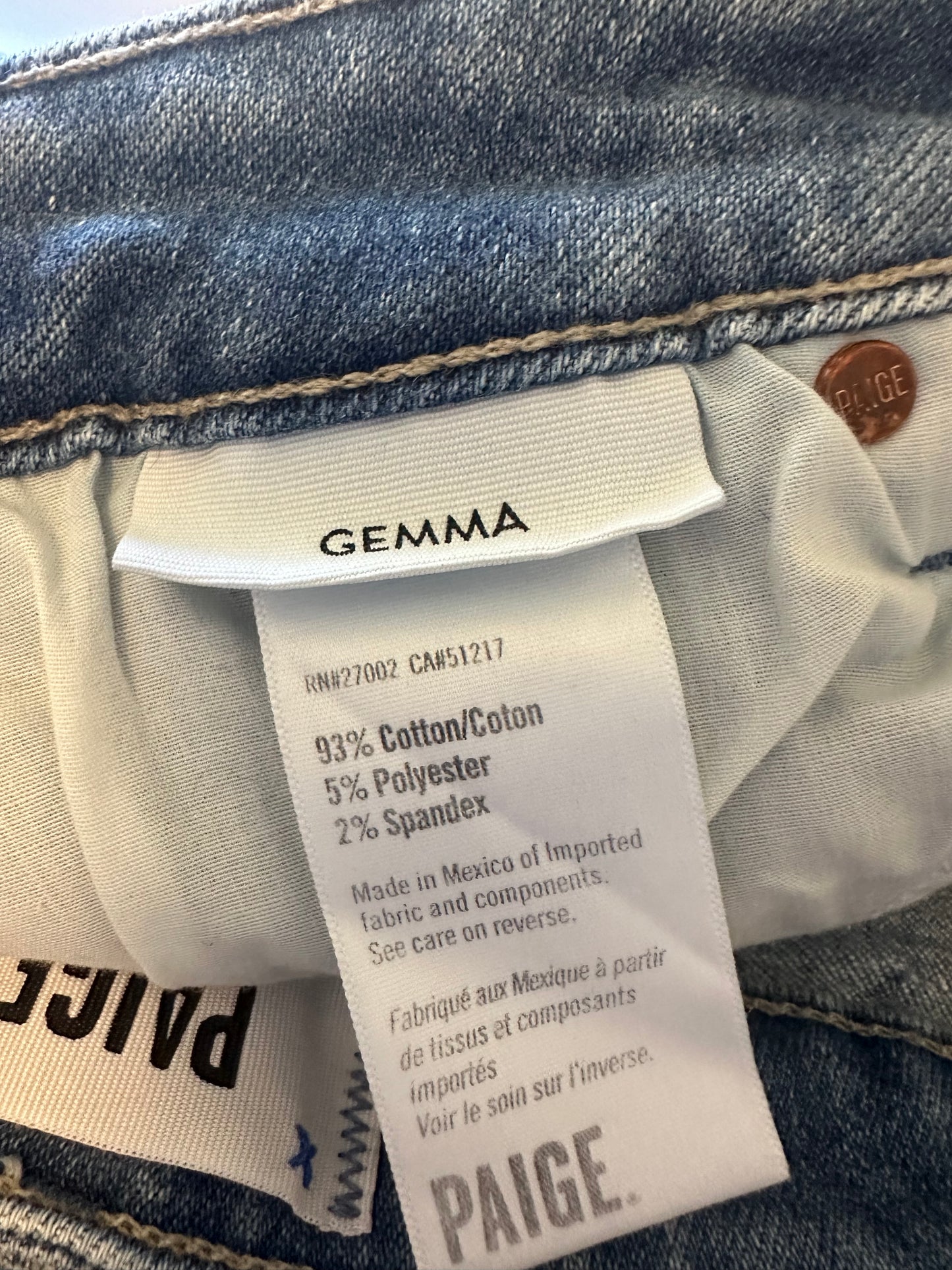 PAIGE Raw Hem Gemma Skinny Ankle Jeans | Size 27
