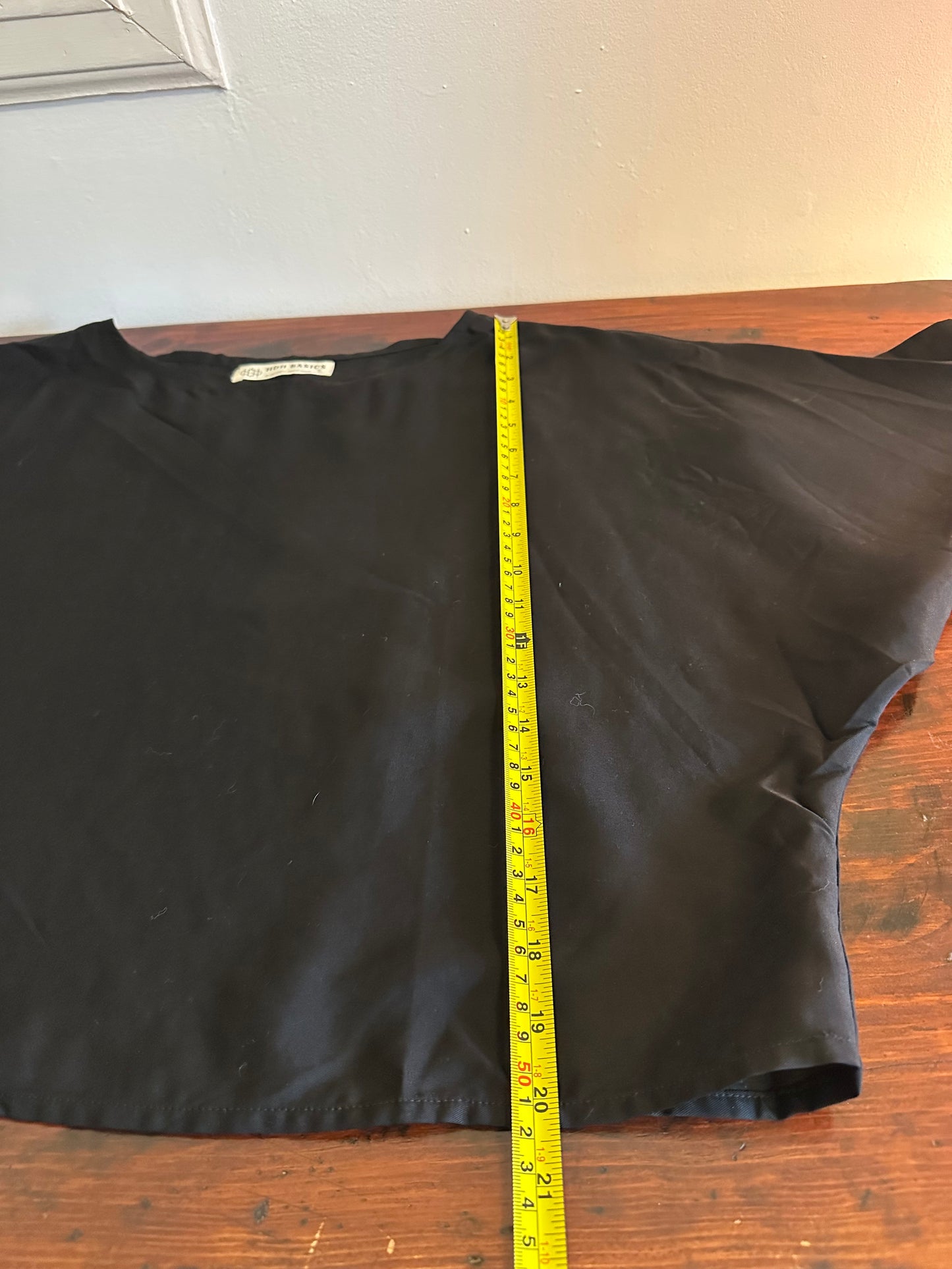 HDH Hackwith Design House - Black Cotton Cropped Blouse | Size Small