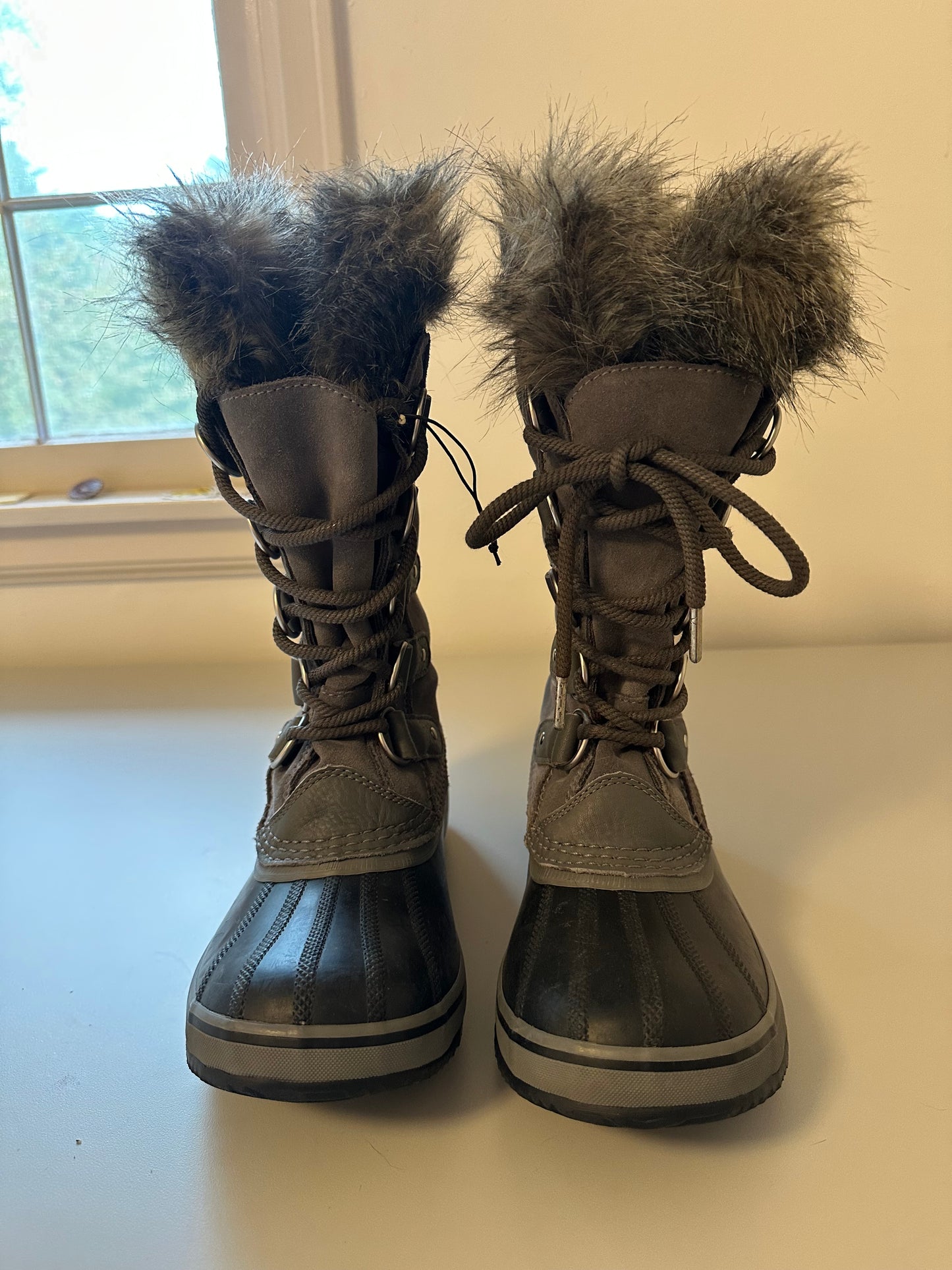 Sorel JOAN OF ARCTIC™ Women's Waterproof Boot in Quarry and Black | Size 7.5