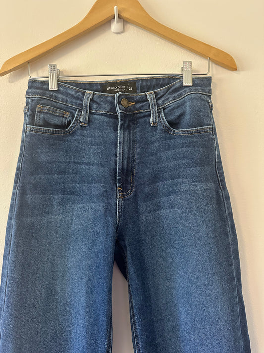 Just Black Dark Blue Wide Leg Stretch Jeans | Size 28