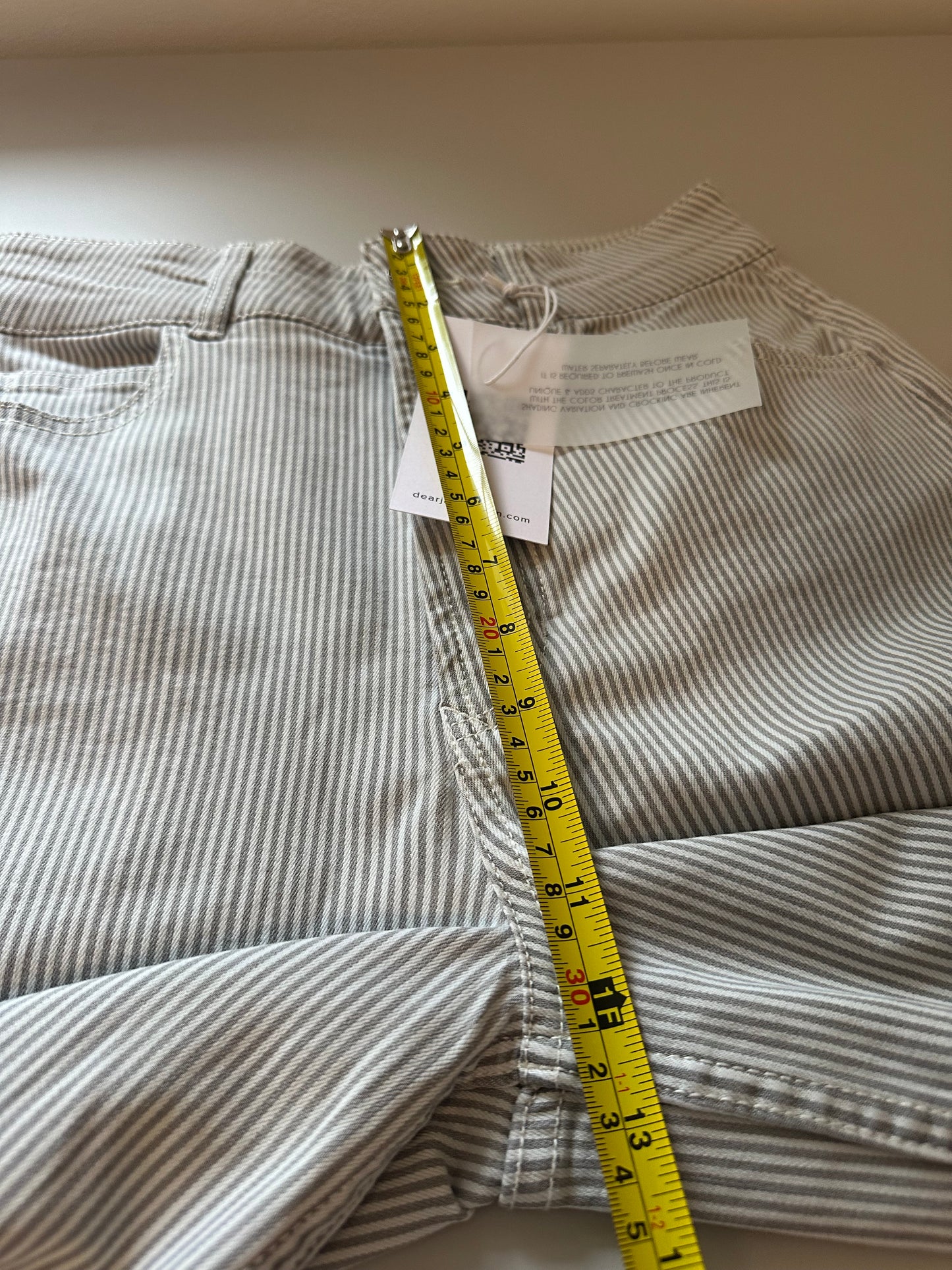 NWT Dear John Audrey Wide Leg Striped Jeans in Railroad Gray Stripe | Size 26