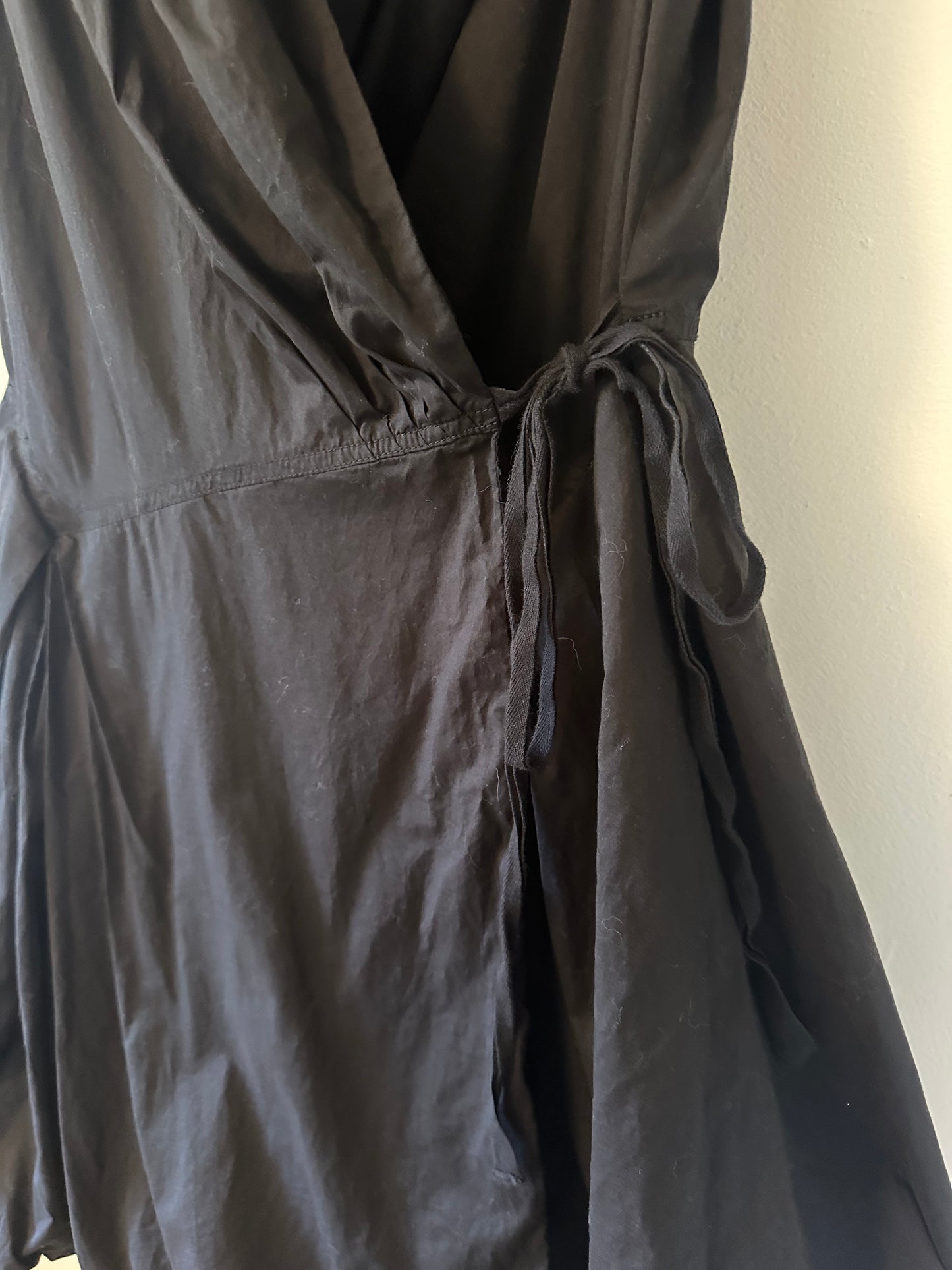 All Saints Black Cowl Neck Sleeveless Bubble Hem Cotton Mini Dress | Size 8