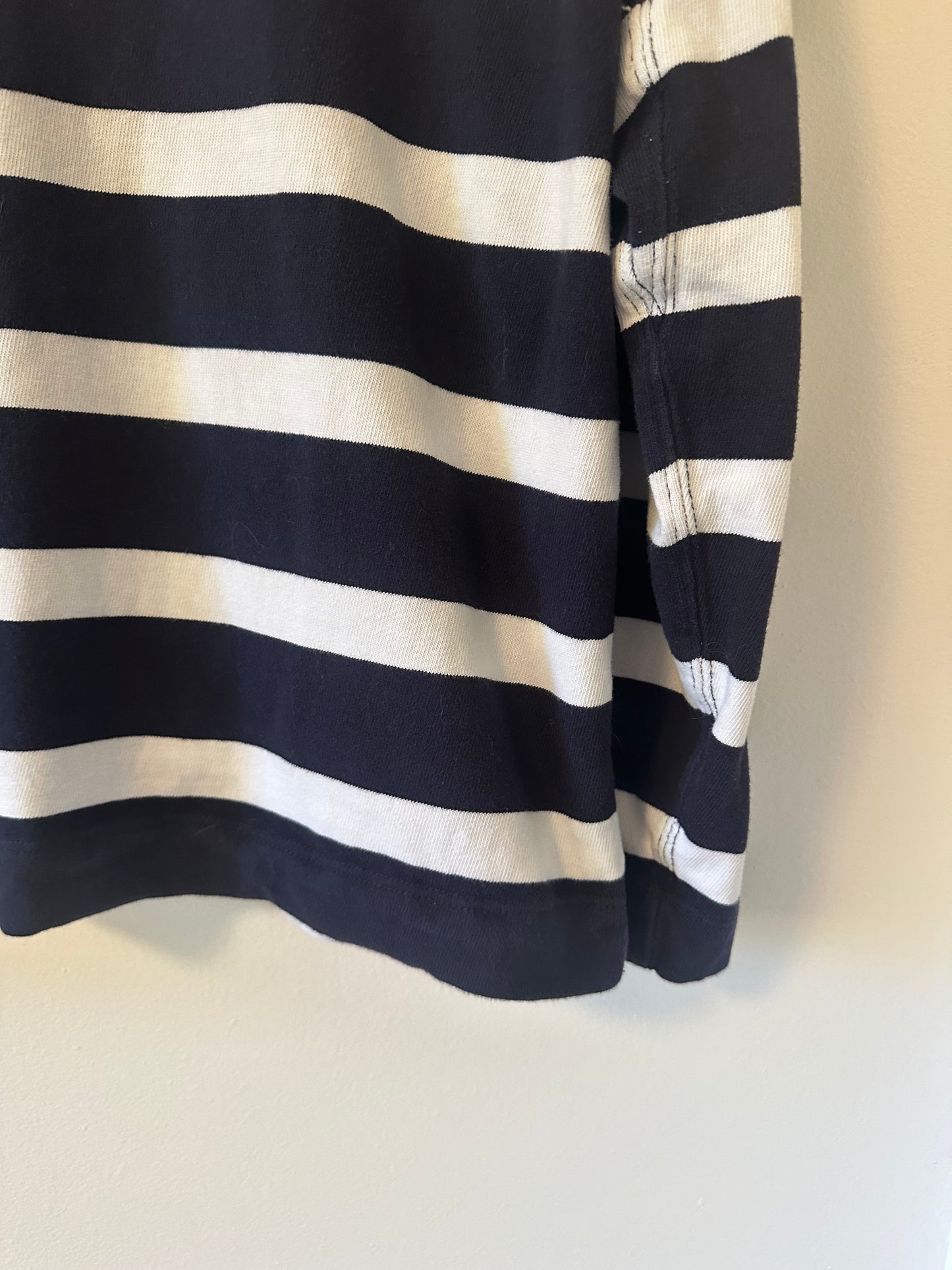 AYR The Early Mornings Navy and White Striped Tee | Size Medium