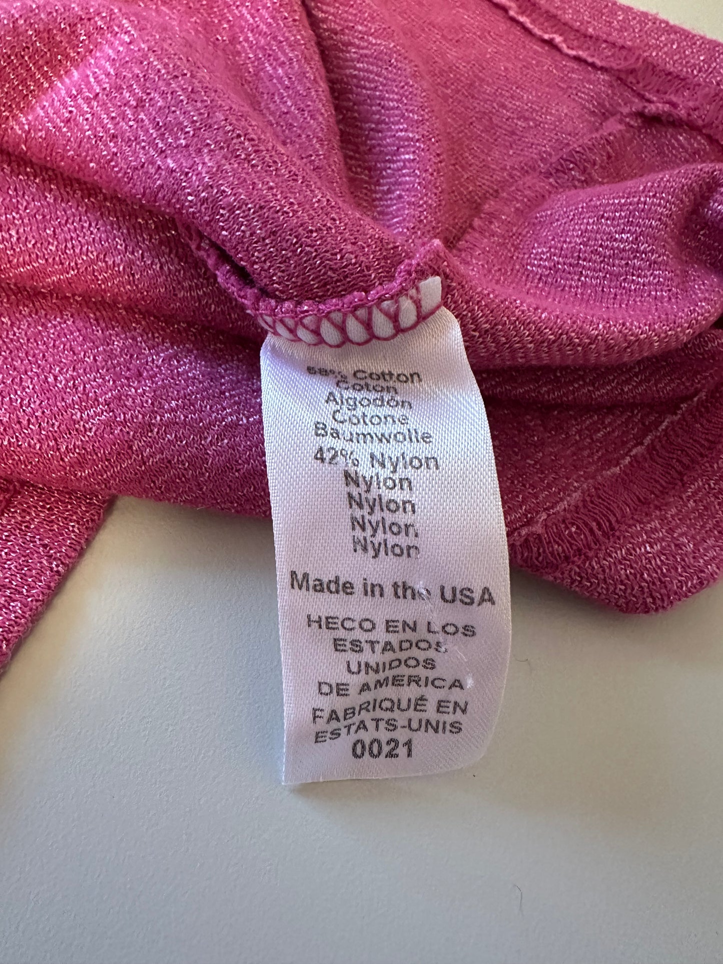 Michael Stars Shine Berry Pink Knit 3/4 Length Sleeve Top | One Size