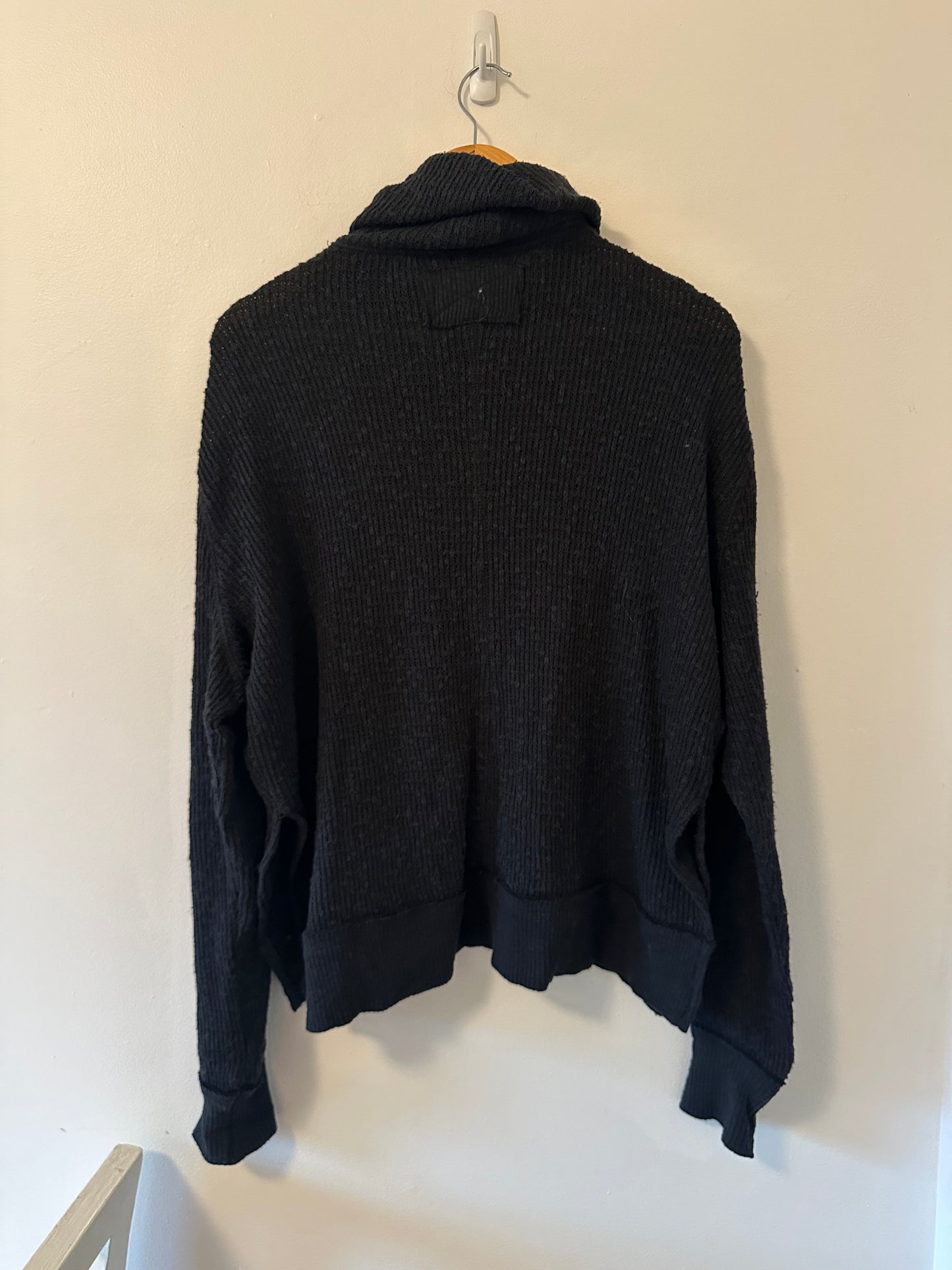 We The Free Black Oversized Ribbed Turtleneck Sweater - Size Small