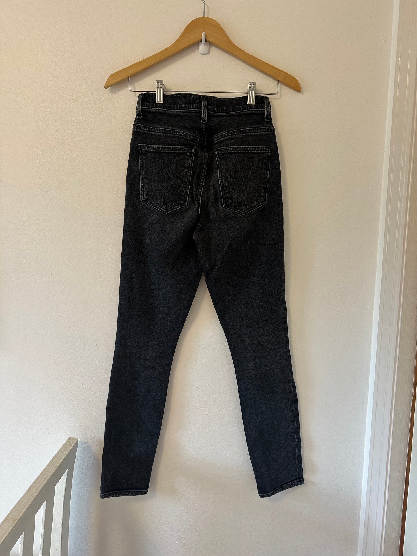 Agolde High Rise Black Pinch Waist Skinny Jeans - Size 24
