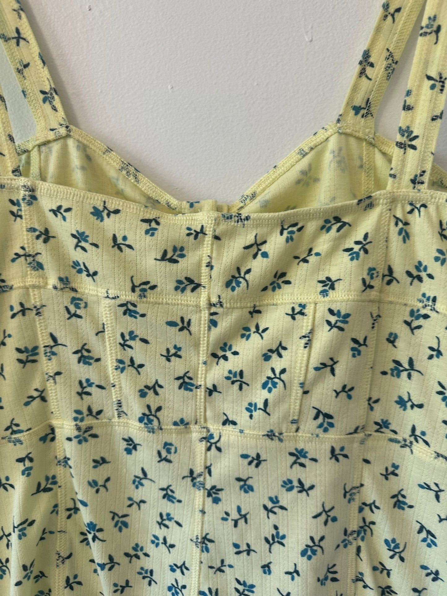 Anthropologie Yellow Floral Women's Pointelle Romper | Size Small