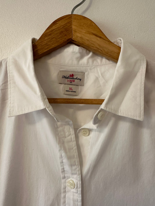 J. Crew Women's Haberdashery White Button Down Shirt | Size XL