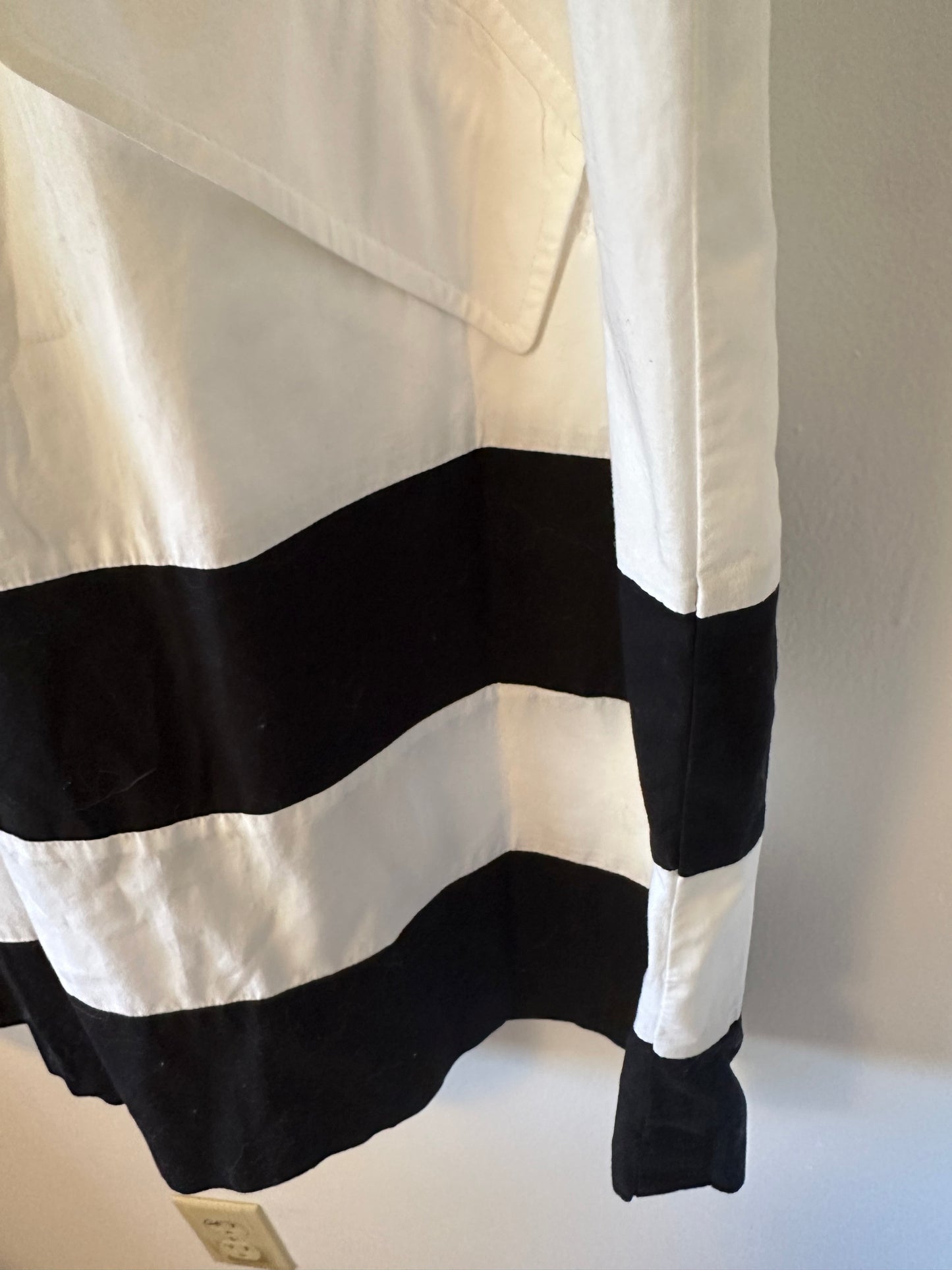 Madewell Black and White Striped Poncho Dress | Size Small