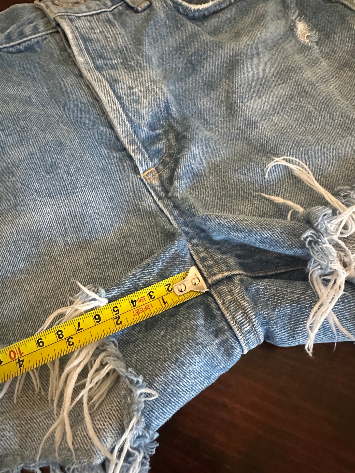 Agolde Parker Distressed Denim Shorts - Size 28