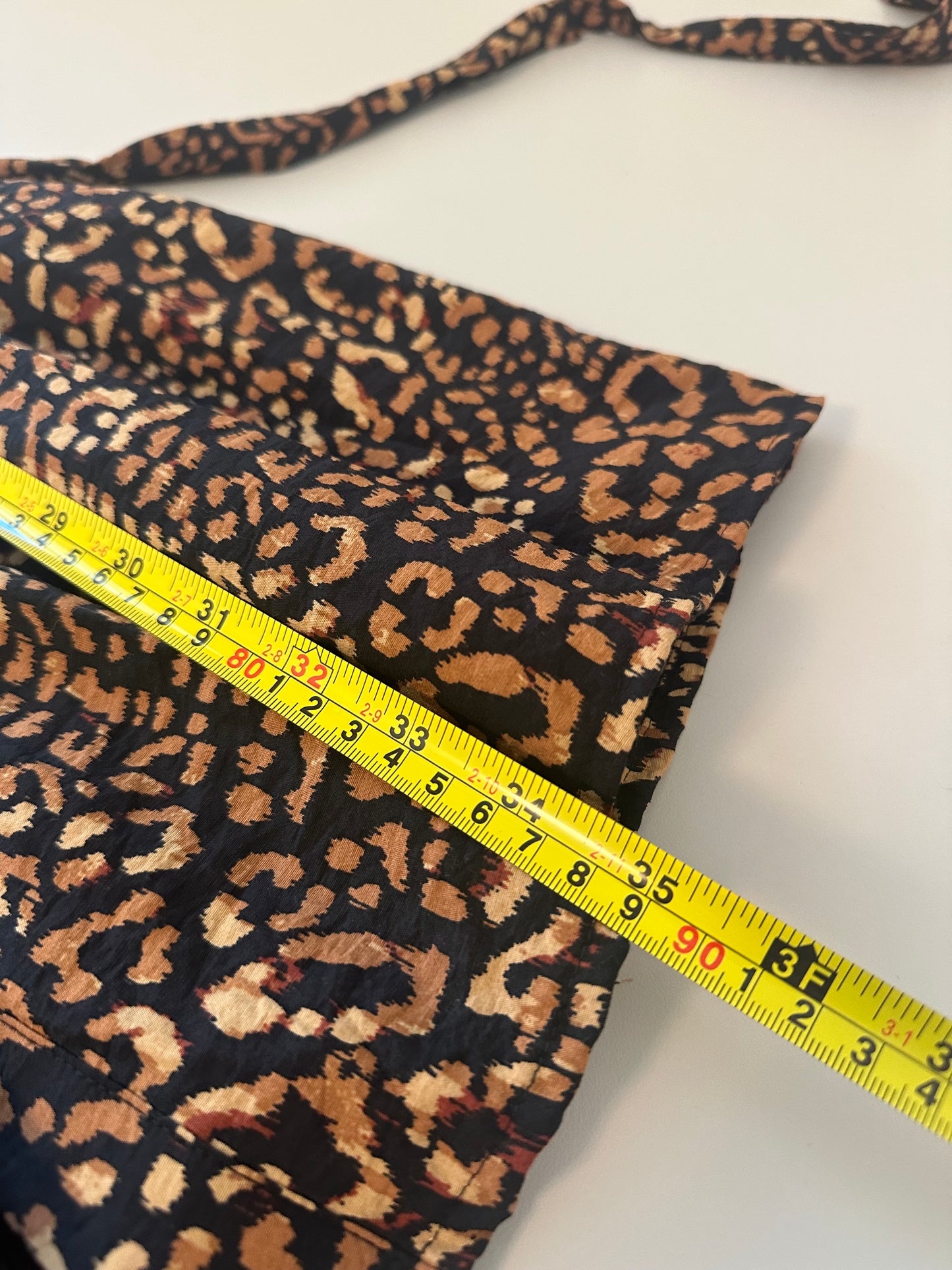 Nine West Puff Sleeve Brown Leopard Print Button Front Mini Dress | Size Medium